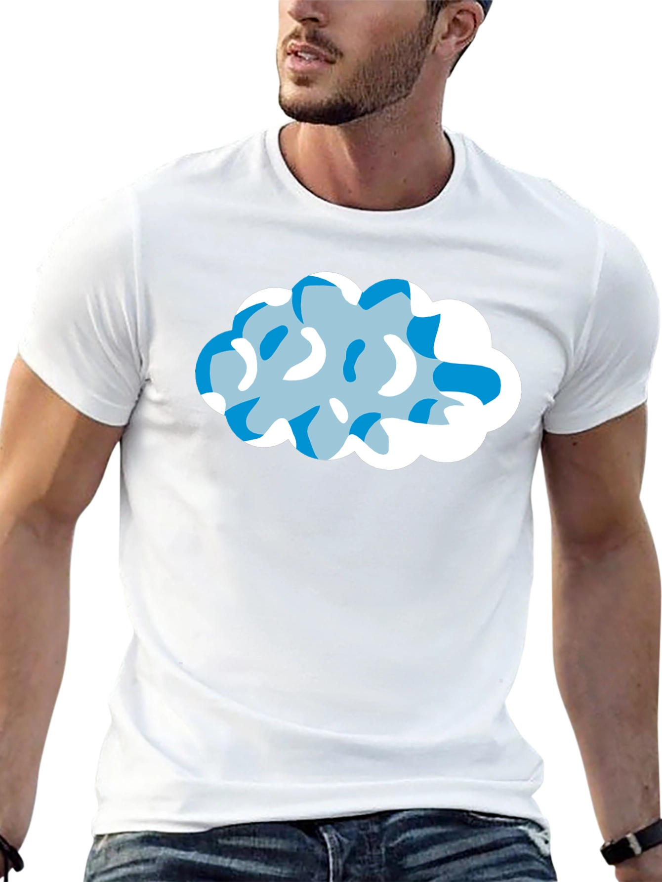 Cloud Design Black T-Shirt