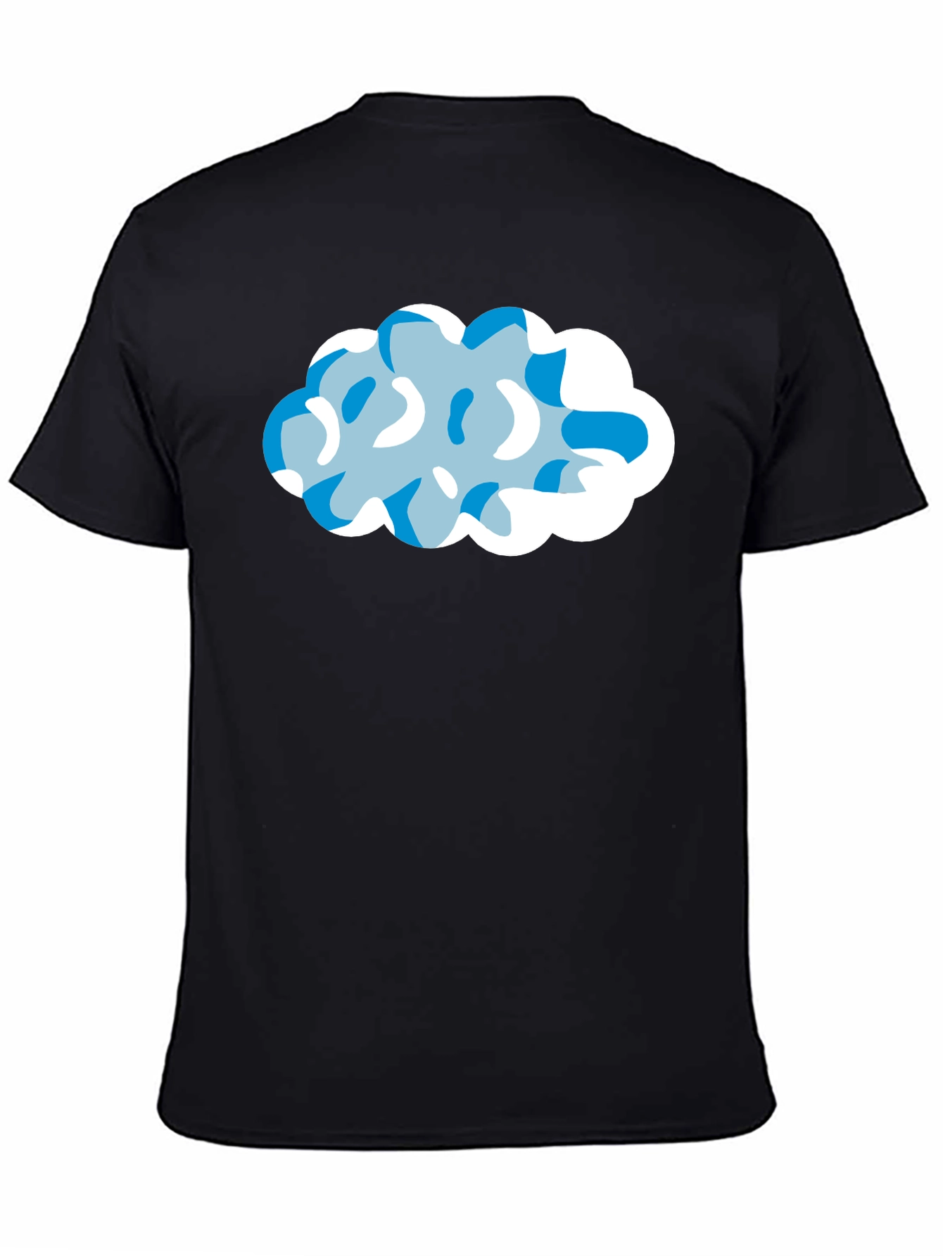 Cloud Design Black T-Shirt