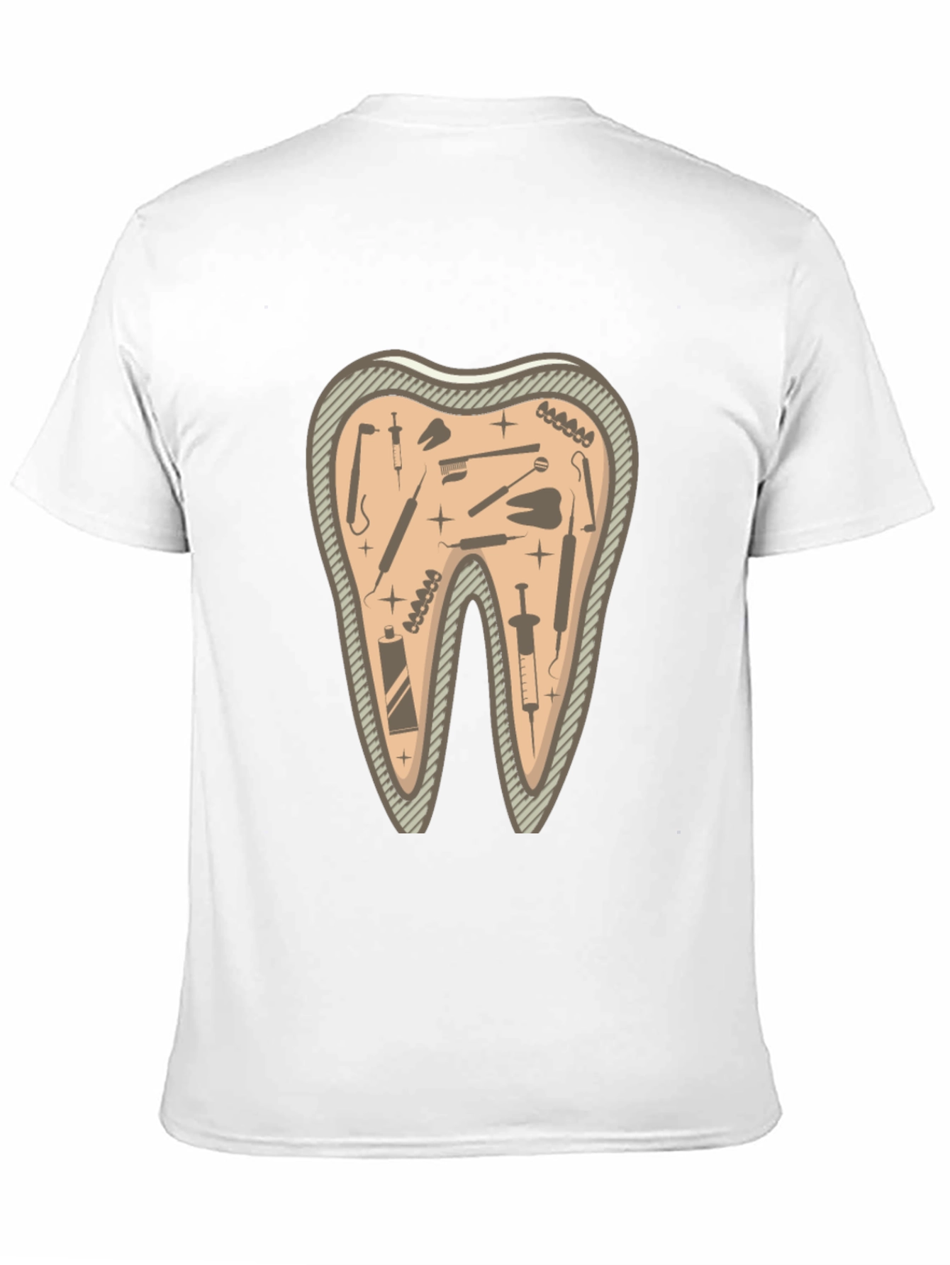 Dentist Tools Tooth Graphic Tee - Black Cotton T-Shirt