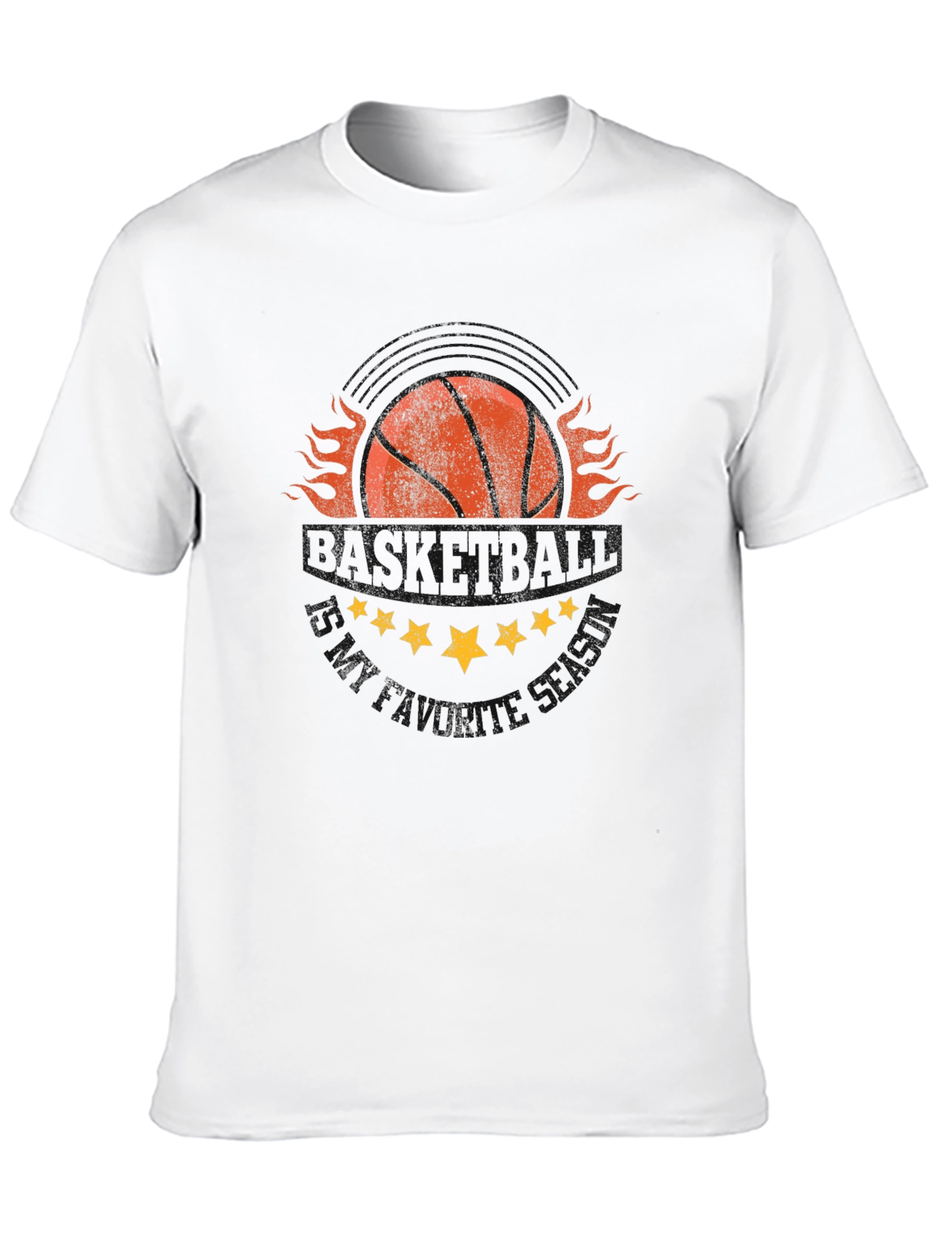 Fiery Basketball Graphic T-Shirt