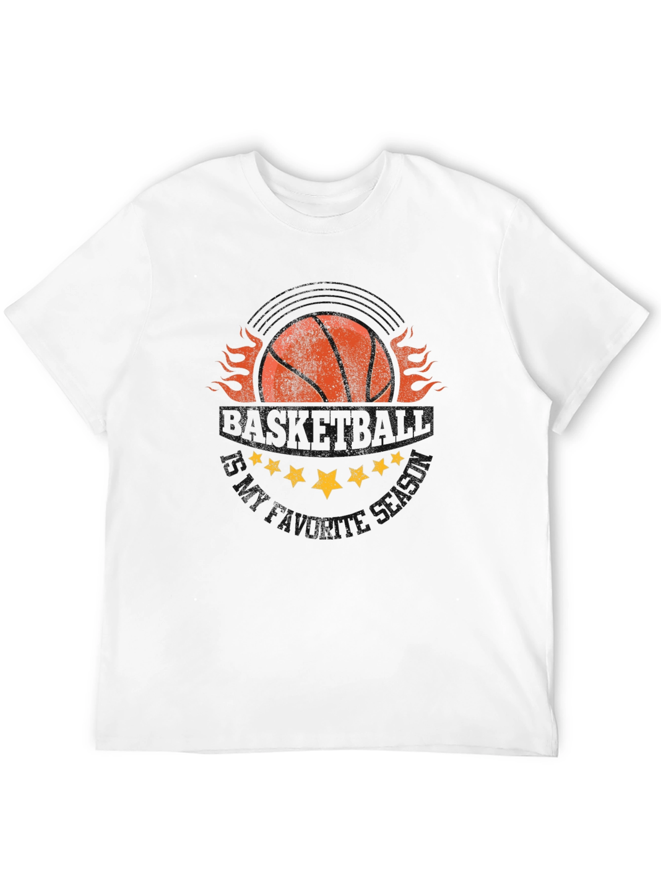Fiery Basketball Graphic T-Shirt