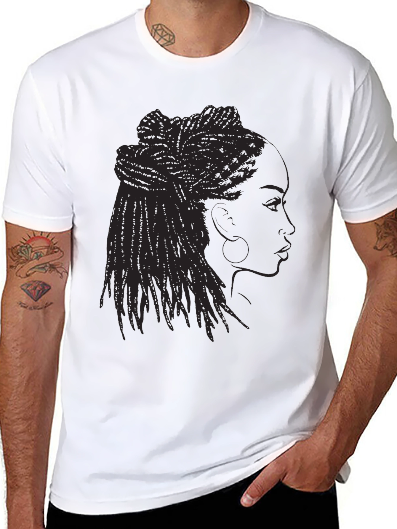 Black Woman Dreadlocks T-Shirt - Graphic Tee
