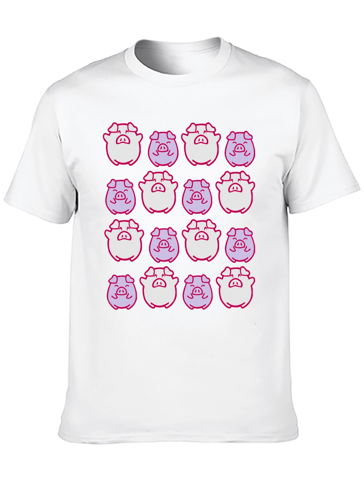 Pig Pattern Black T-Shirt