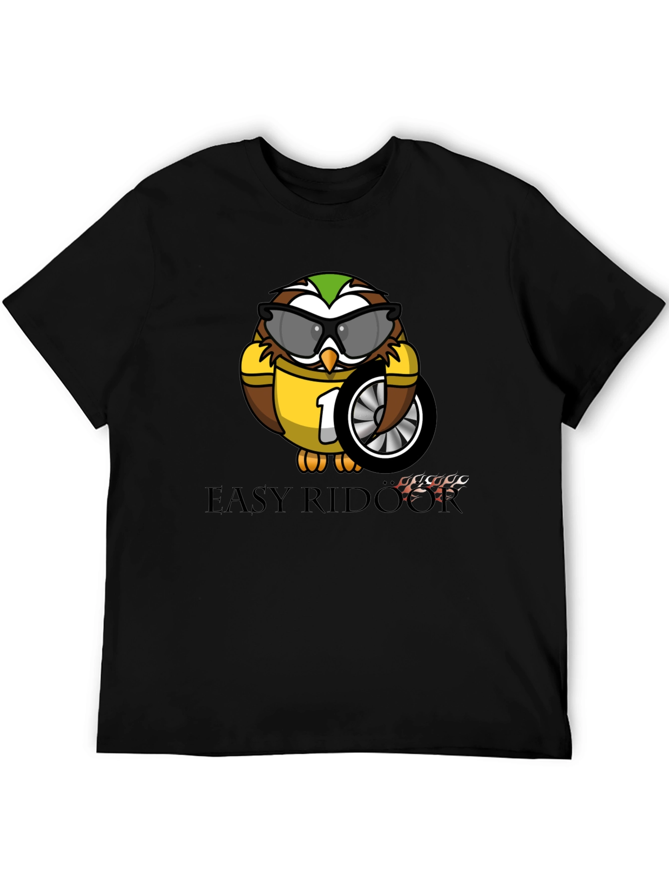 Easy Rider Owl T-Shirt - Black Graphic Tee