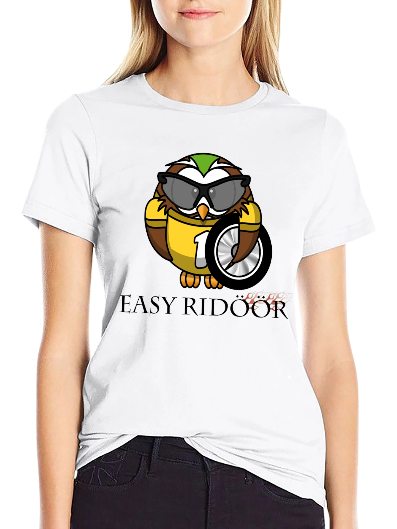 Easy Rider Owl T-Shirt - Black Graphic Tee