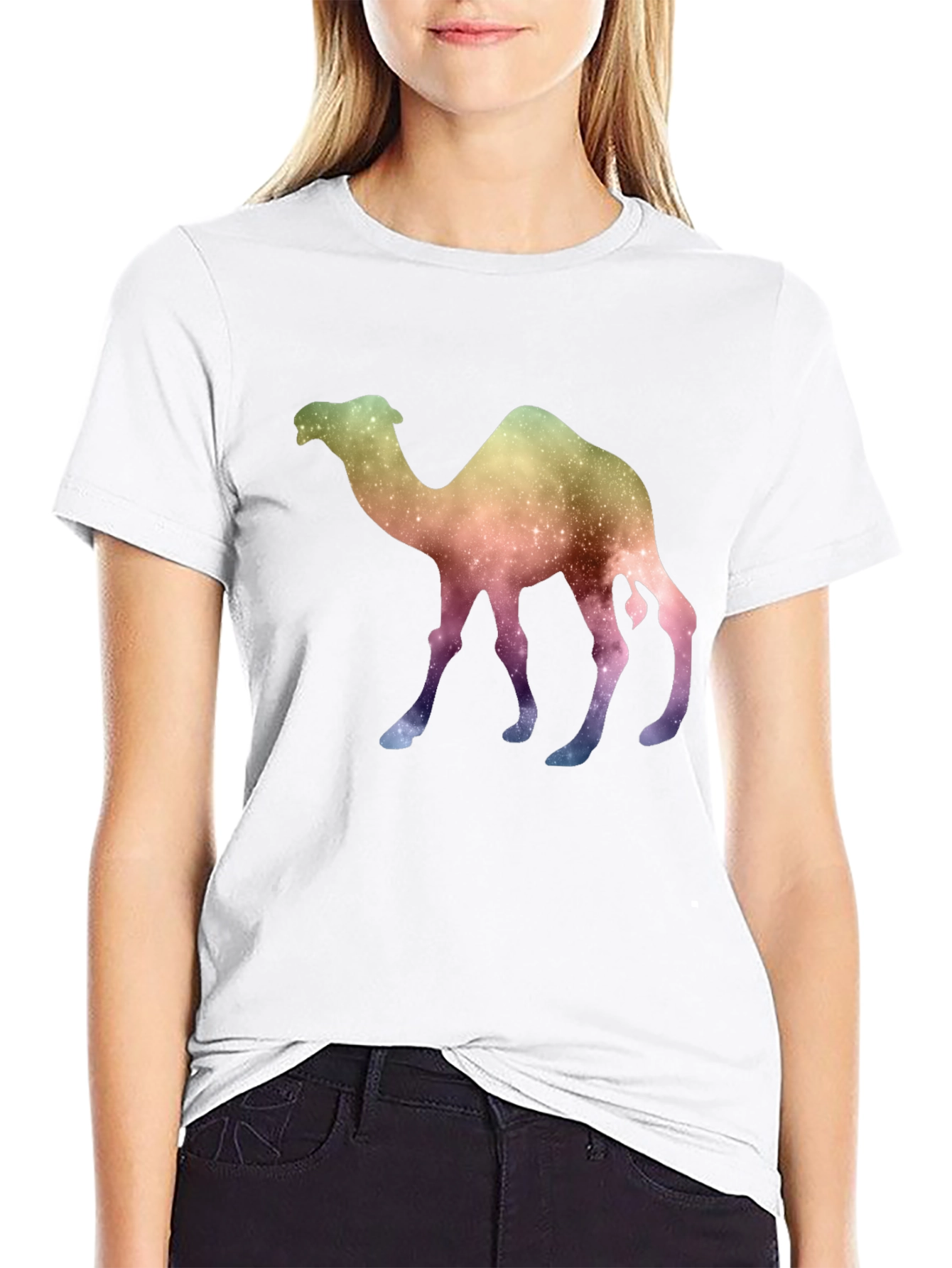 Galaxy Camel Graphic Tee - Unique Space Design T-Shirt