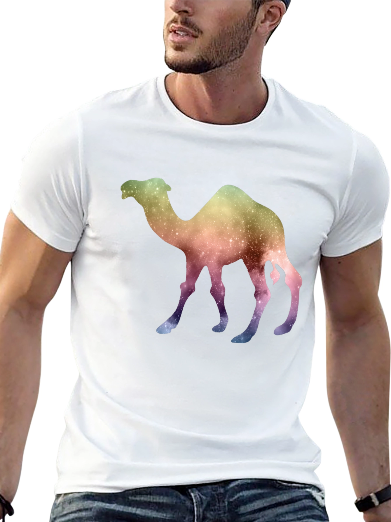Galaxy Camel Graphic Tee - Unique Space Design T-Shirt