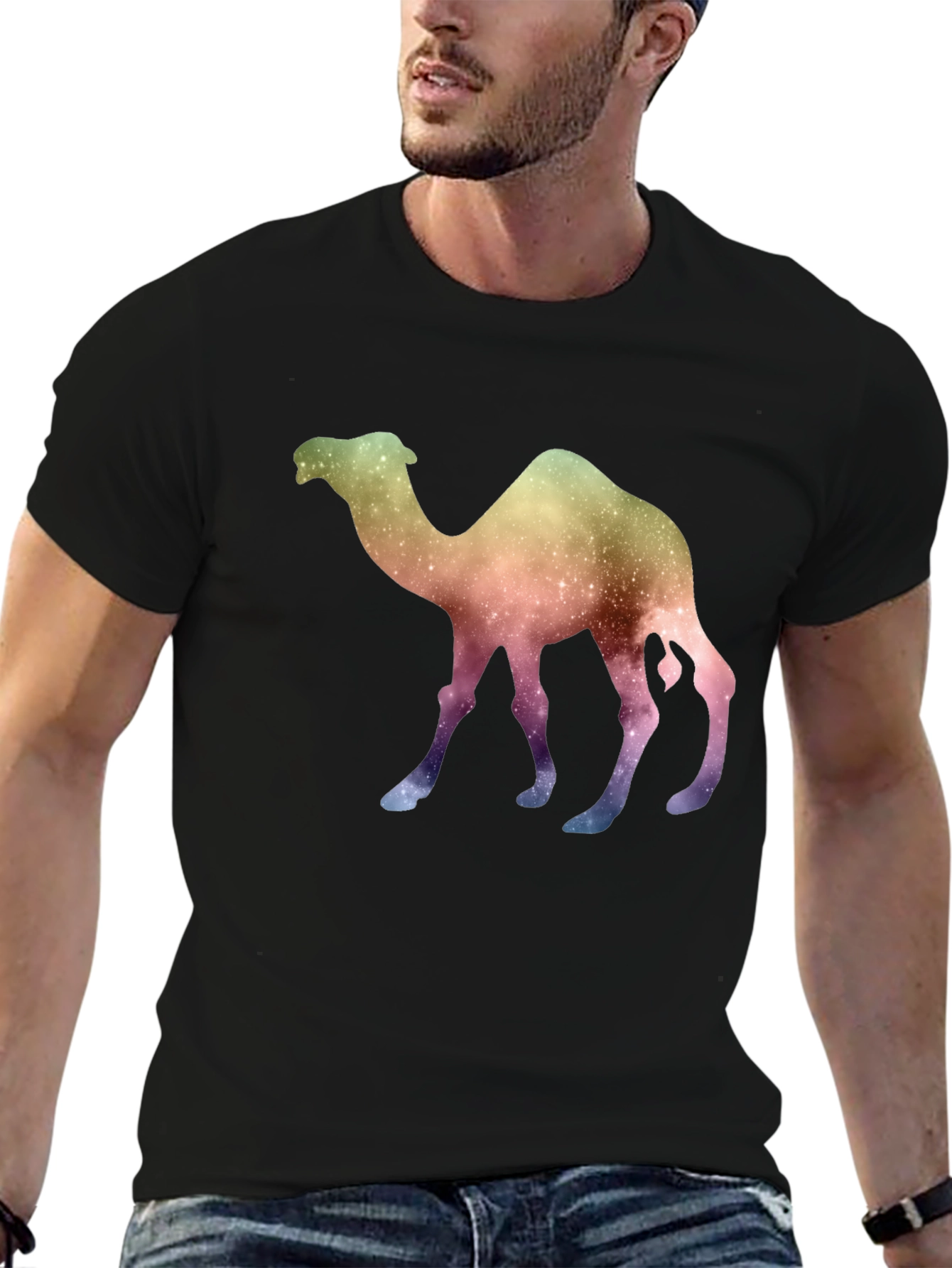 Galaxy Camel Graphic Tee - Unique Space Design T-Shirt