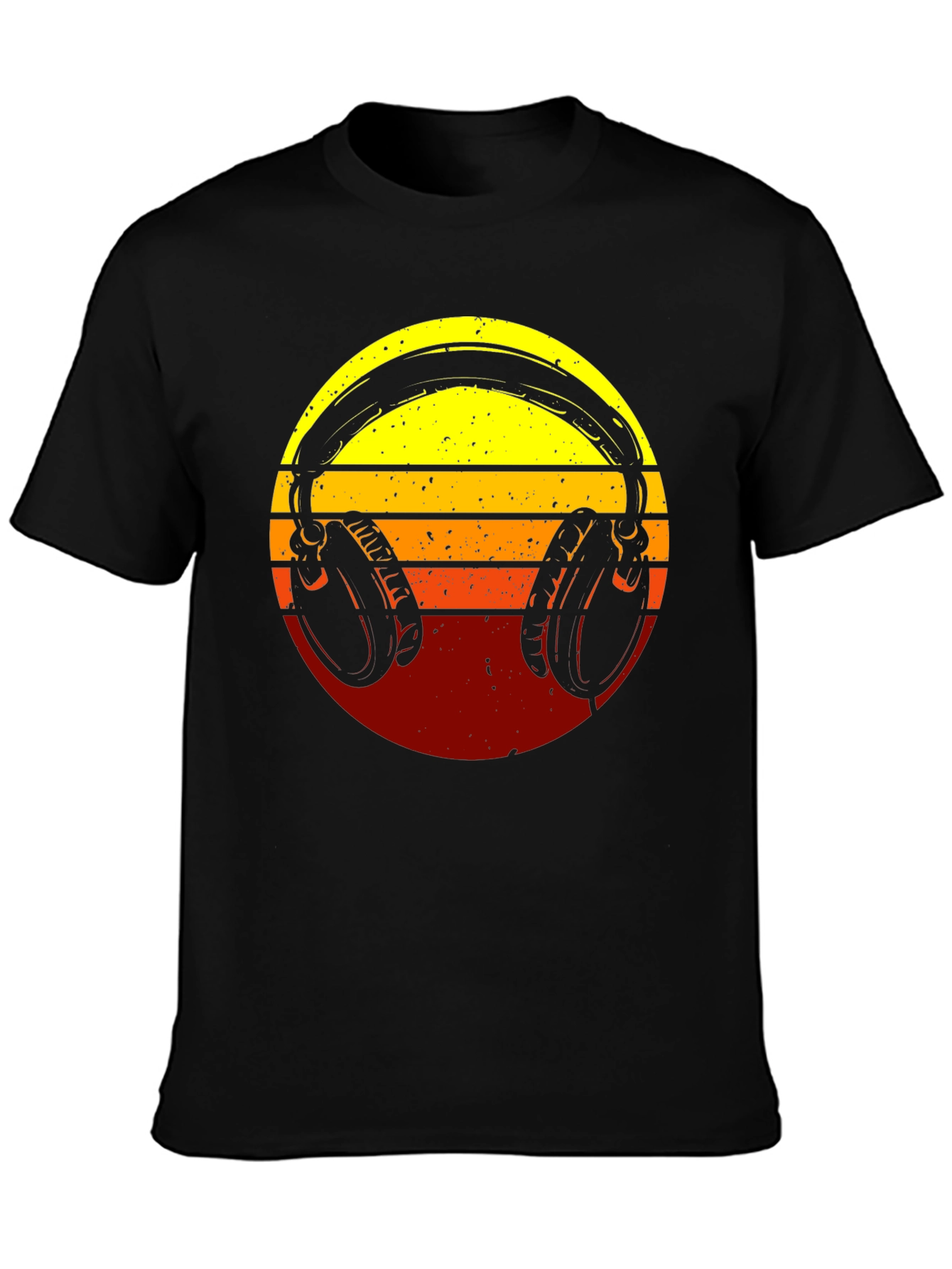 Retro Headphones Graphic Tee - Sunset Vibes