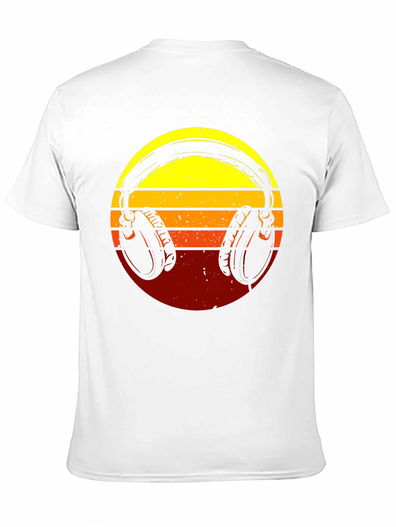 Retro Headphones Graphic Tee - Sunset Vibes