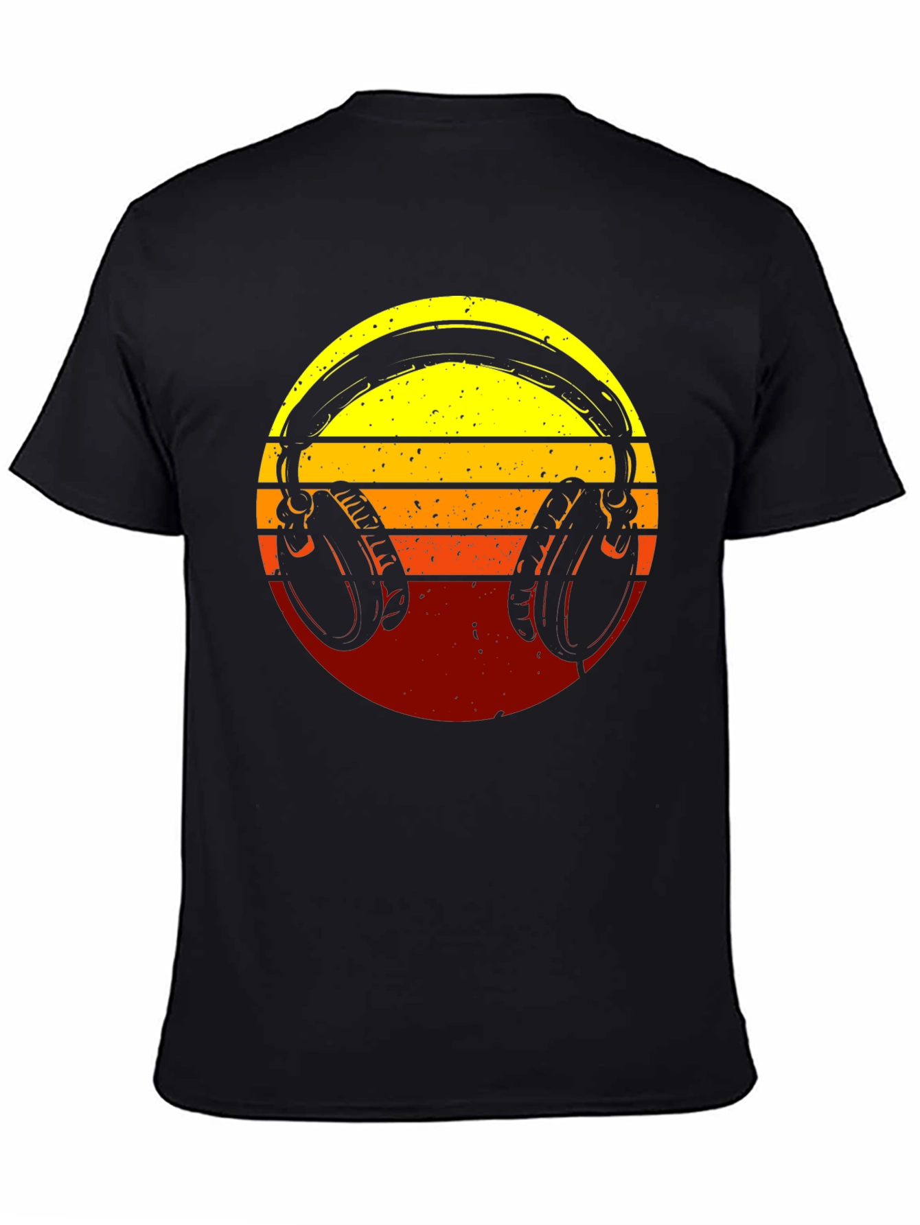 Retro Headphones Graphic Tee - Sunset Vibes
