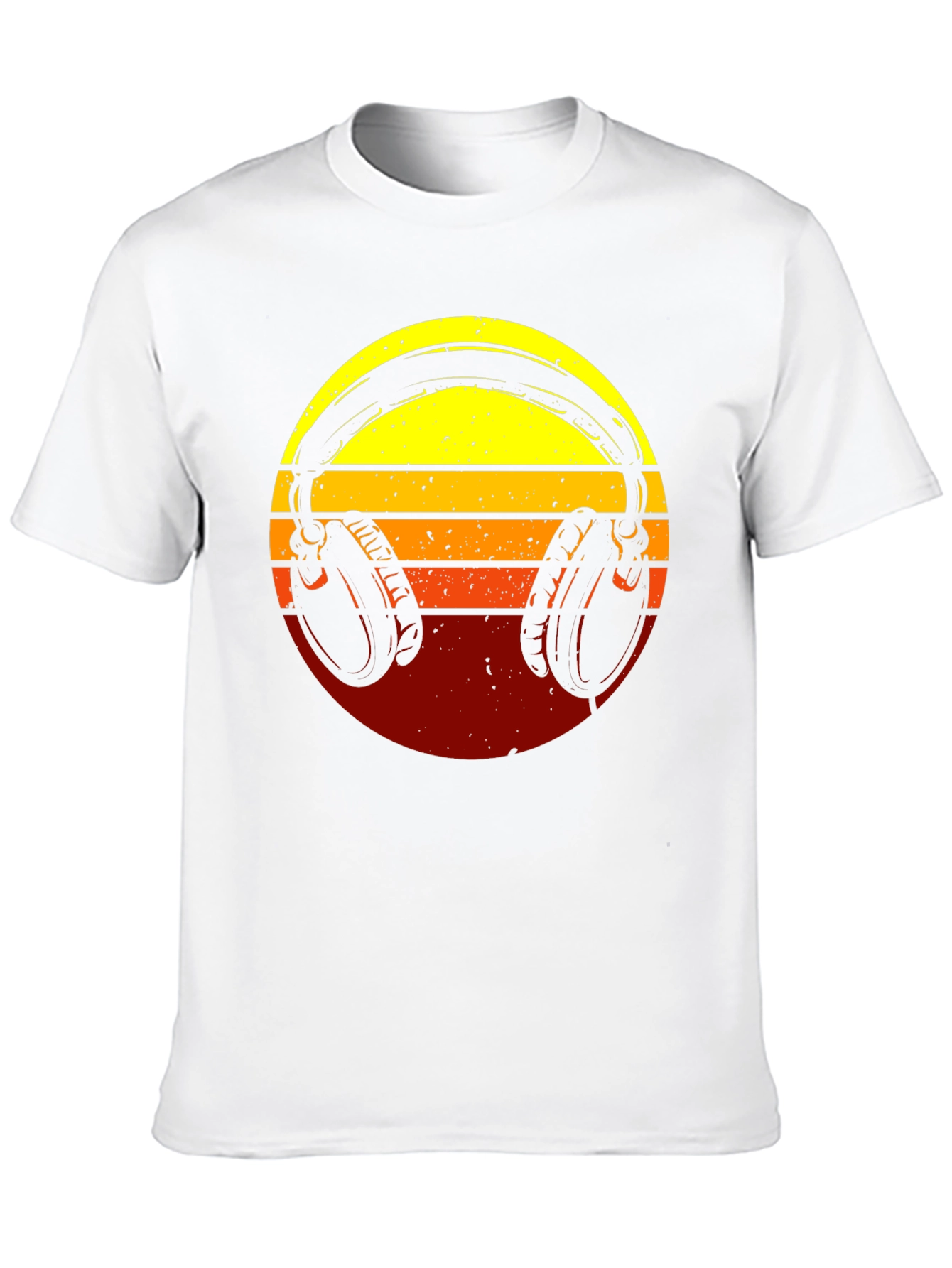 Retro Headphones Graphic Tee - Sunset Vibes