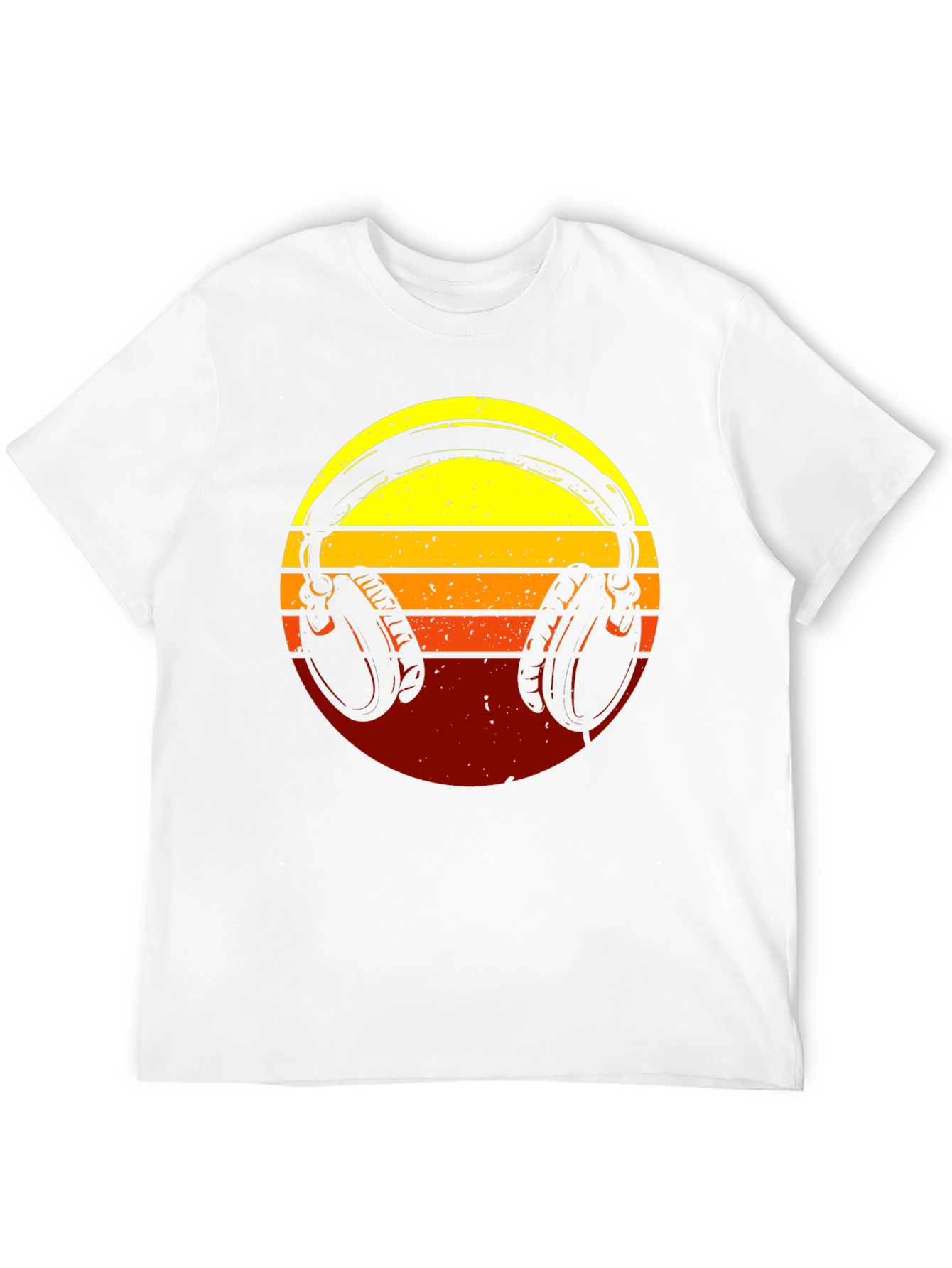 Retro Headphones Graphic Tee - Sunset Vibes