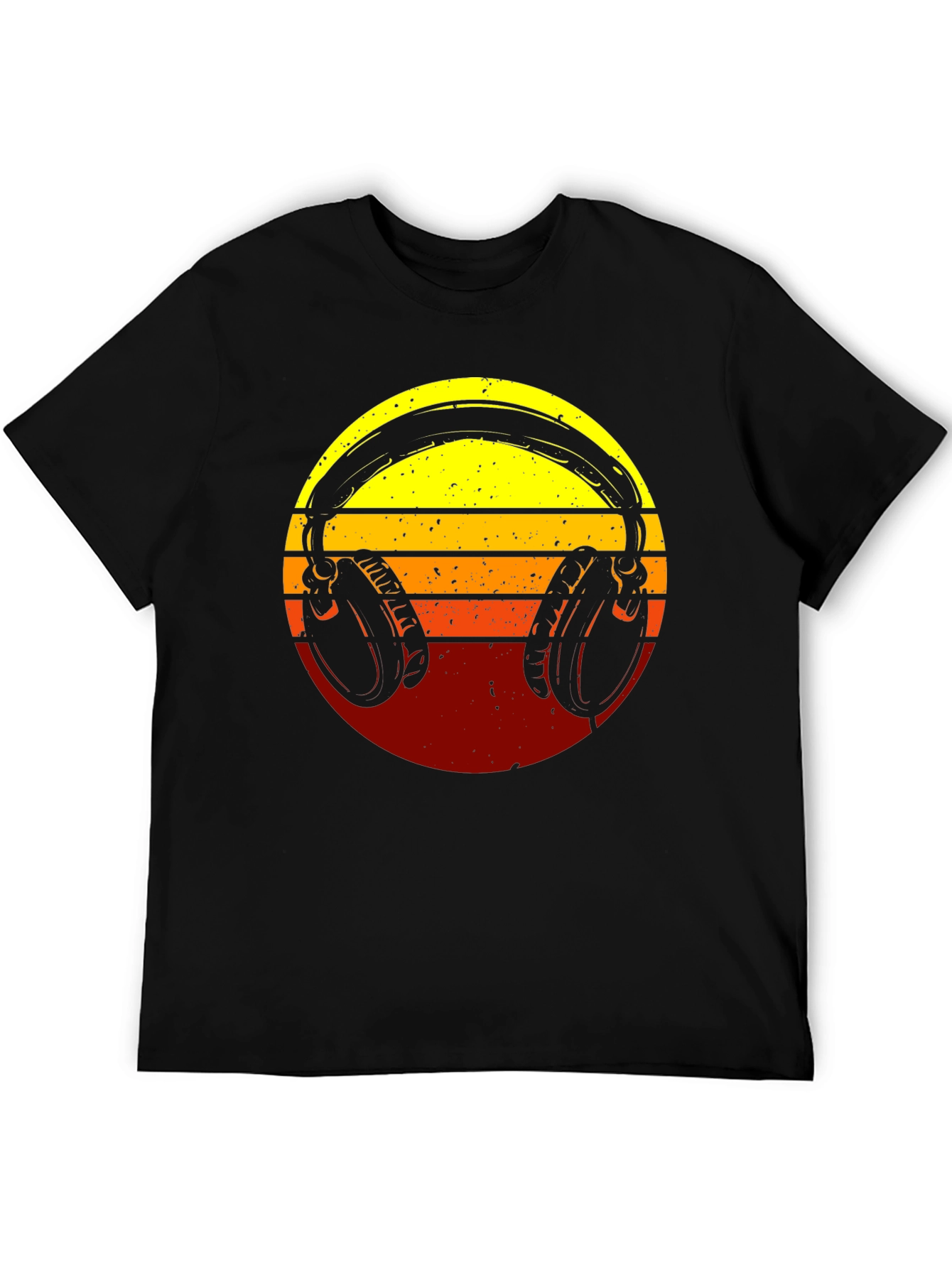 Retro Headphones Graphic Tee - Sunset Vibes