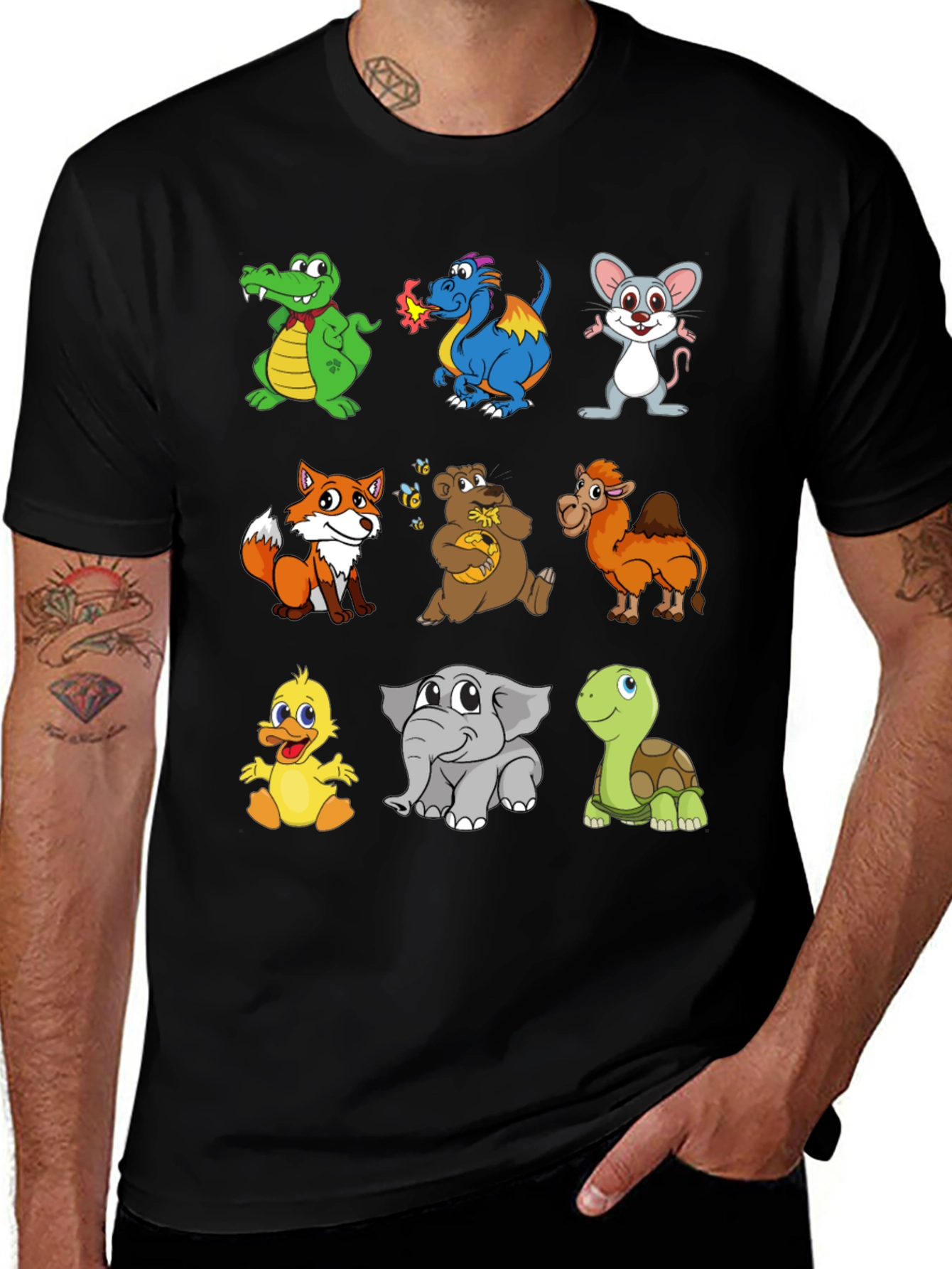 Cartoon Animals T-Shirt: Fun & Whimsical Design