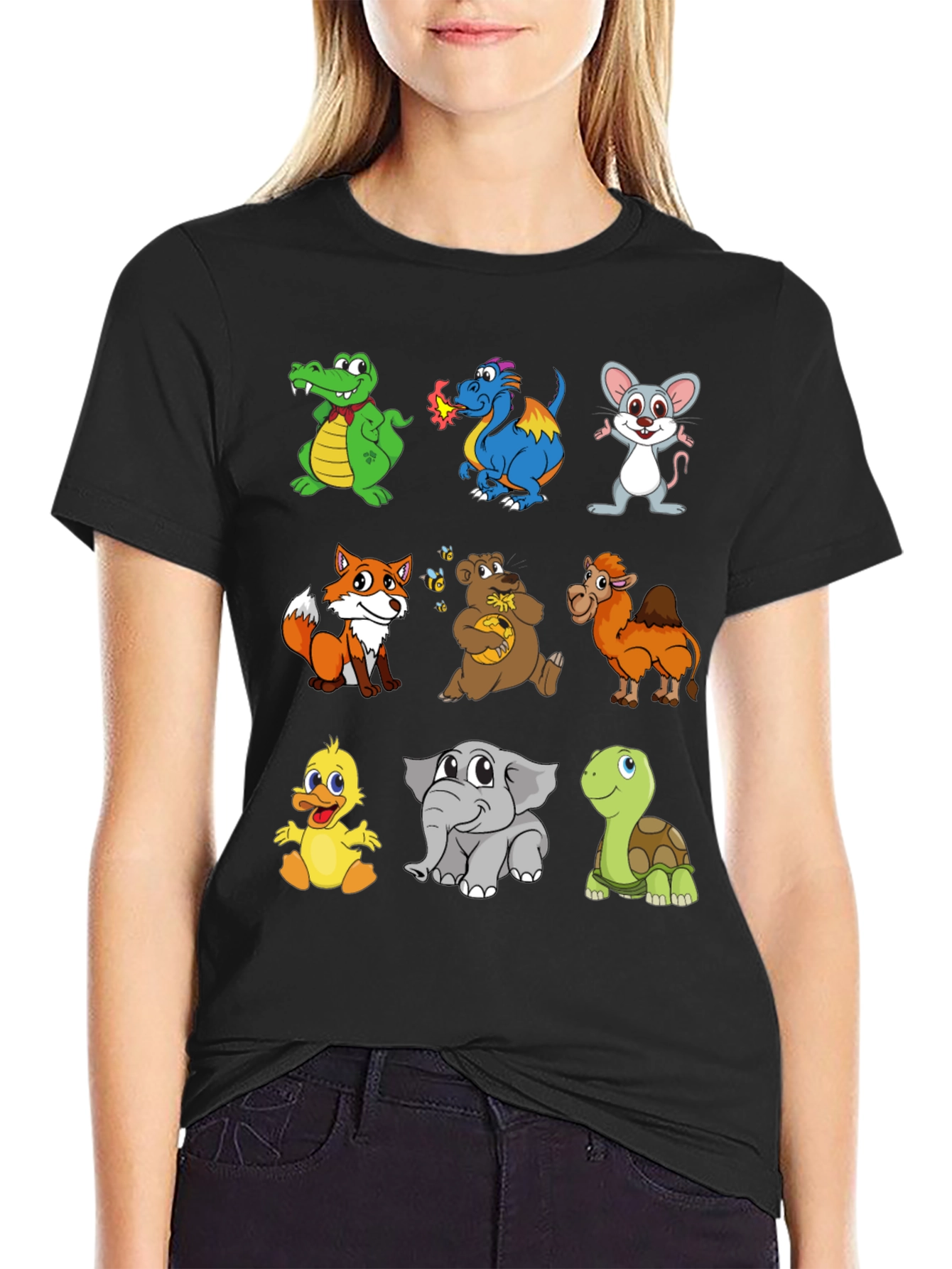 Cartoon Animals T-Shirt: Fun & Whimsical Design