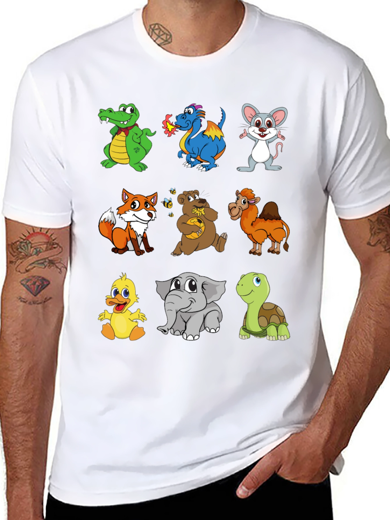 Cartoon Animals T-Shirt: Fun & Whimsical Design