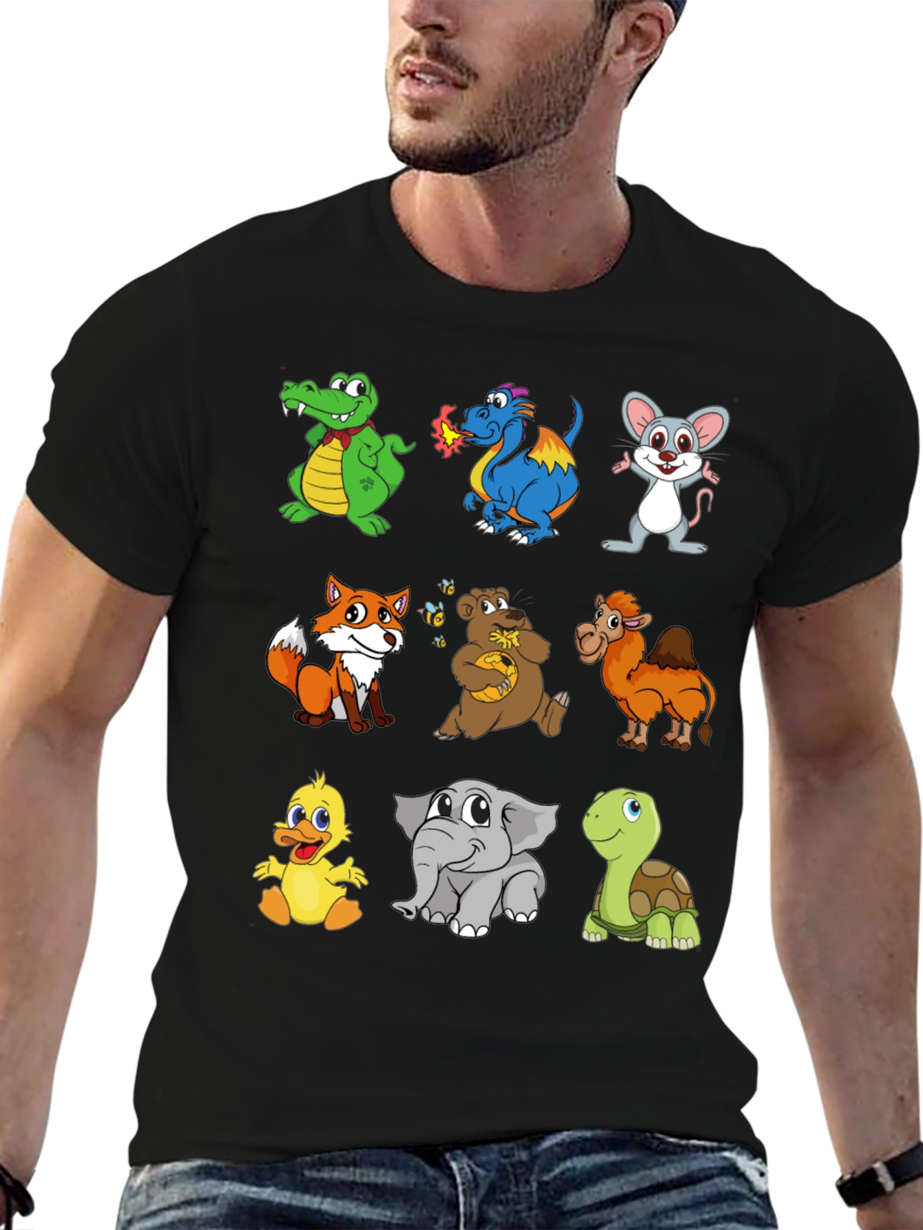 Cartoon Animals T-Shirt: Fun & Whimsical Design