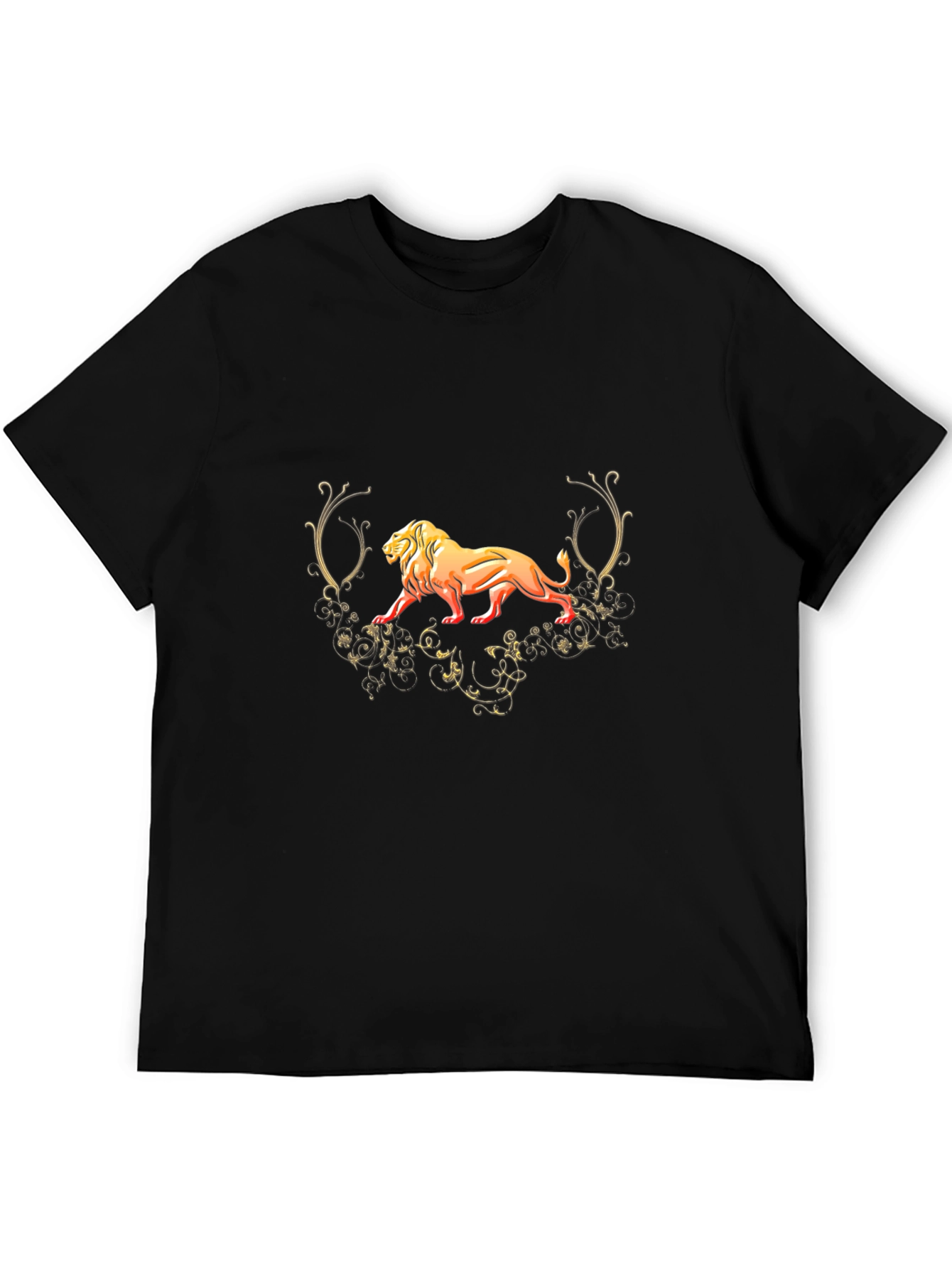 Lion Graphic Black T-Shirt - Fierce Style