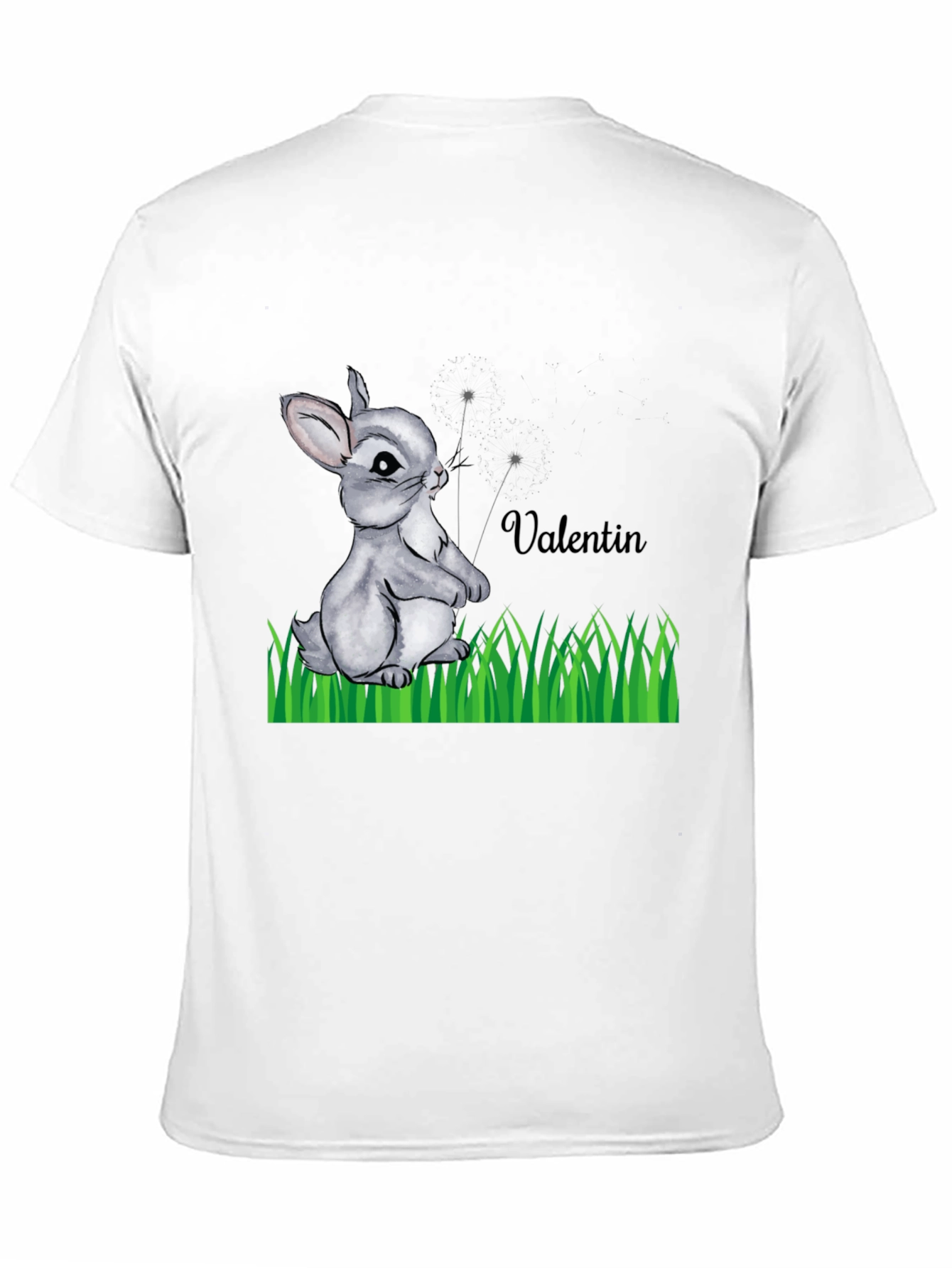 Cute Bunny Valentin Graphic T-Shirt - Black