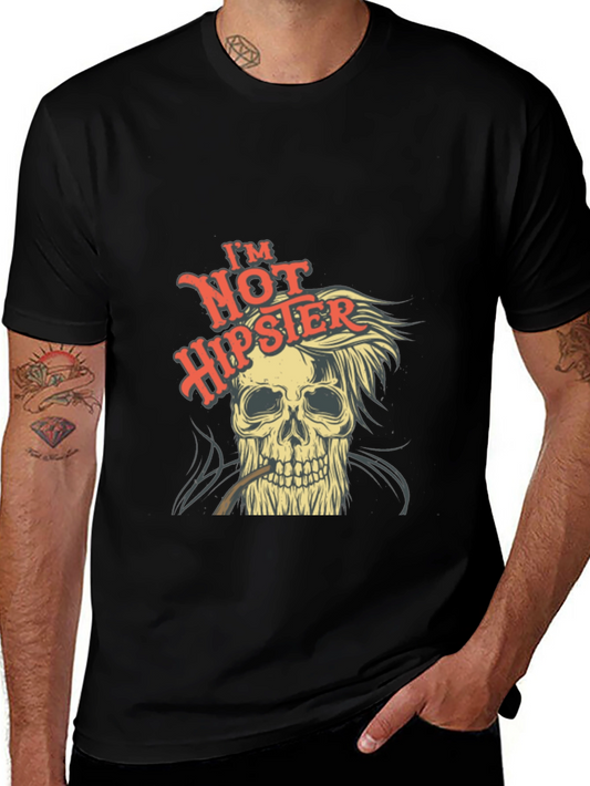 Im Not Hipster Skull Graphic Tee - Cool Novelty T-Shirt