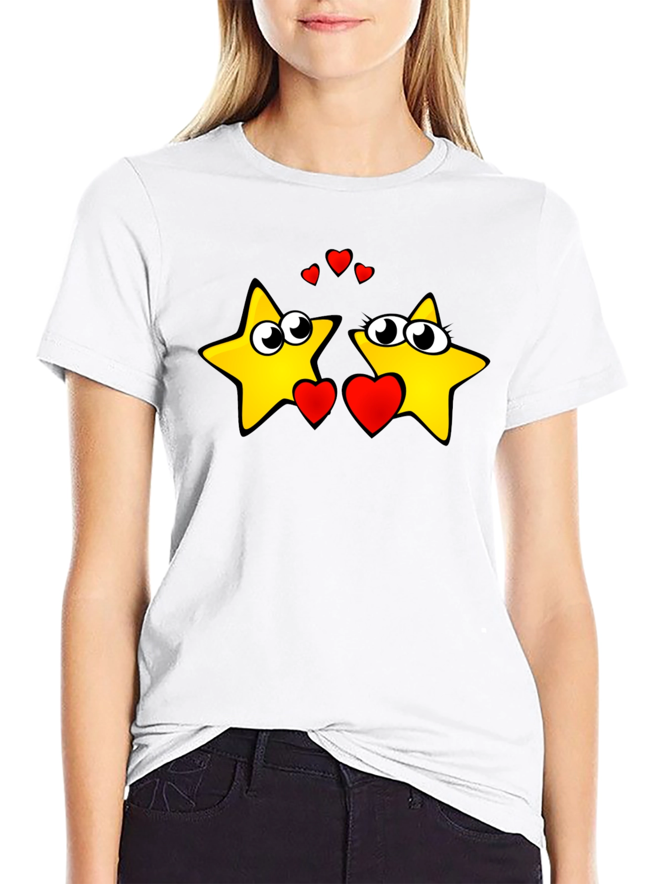 Starry Love Graphic Tee - Black