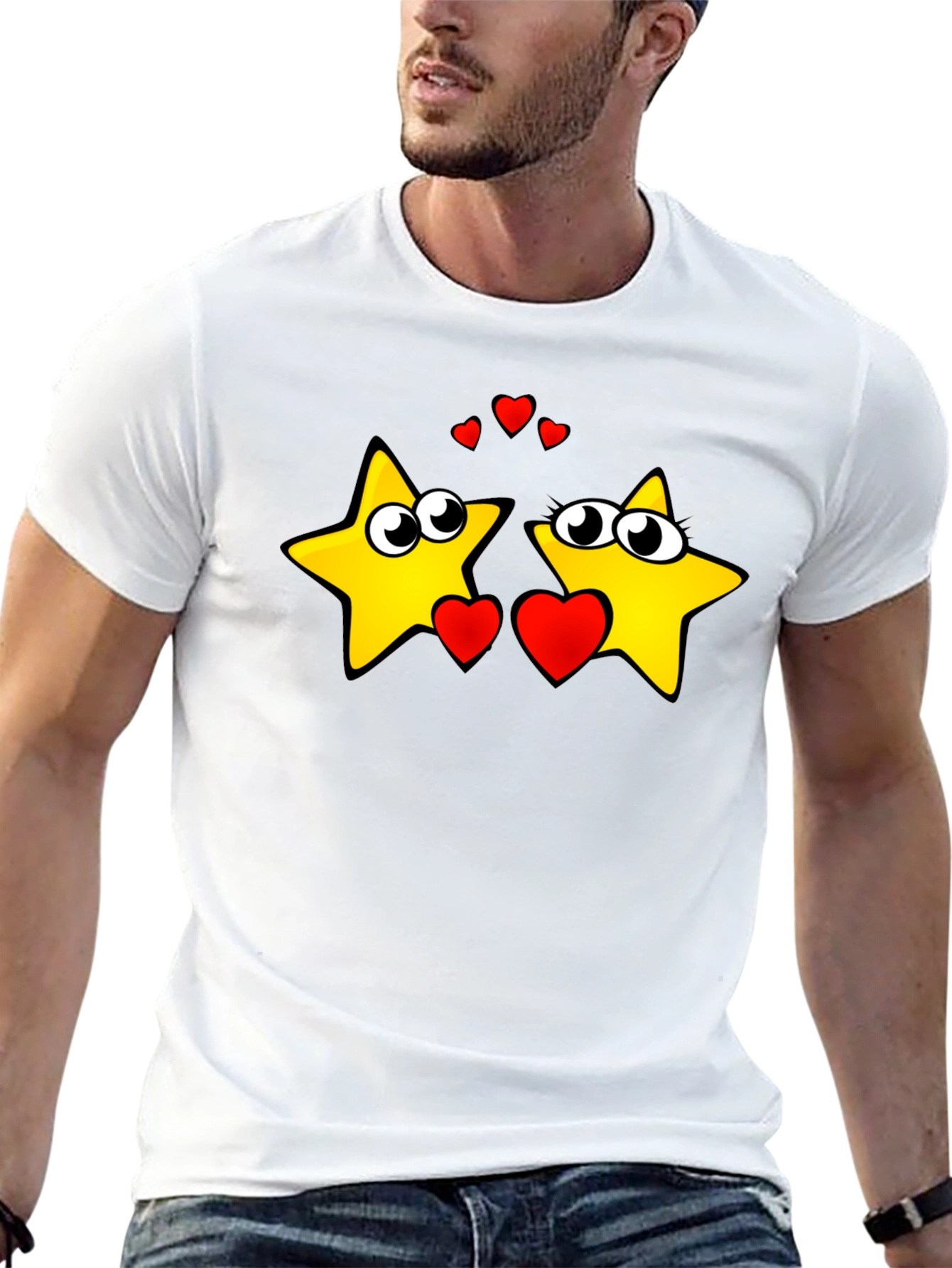 Starry Love Graphic Tee - Black