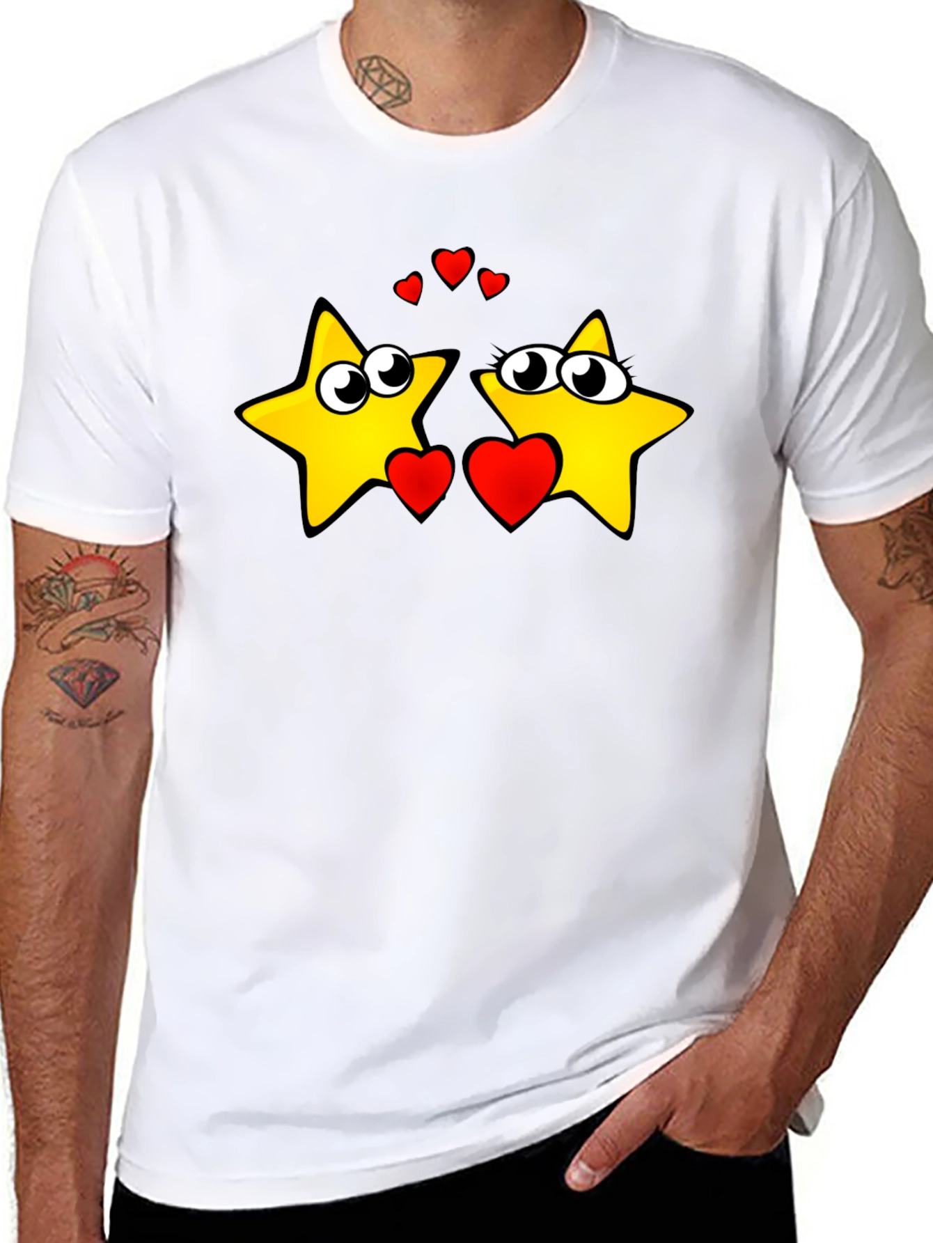 Starry Love Graphic Tee - Black