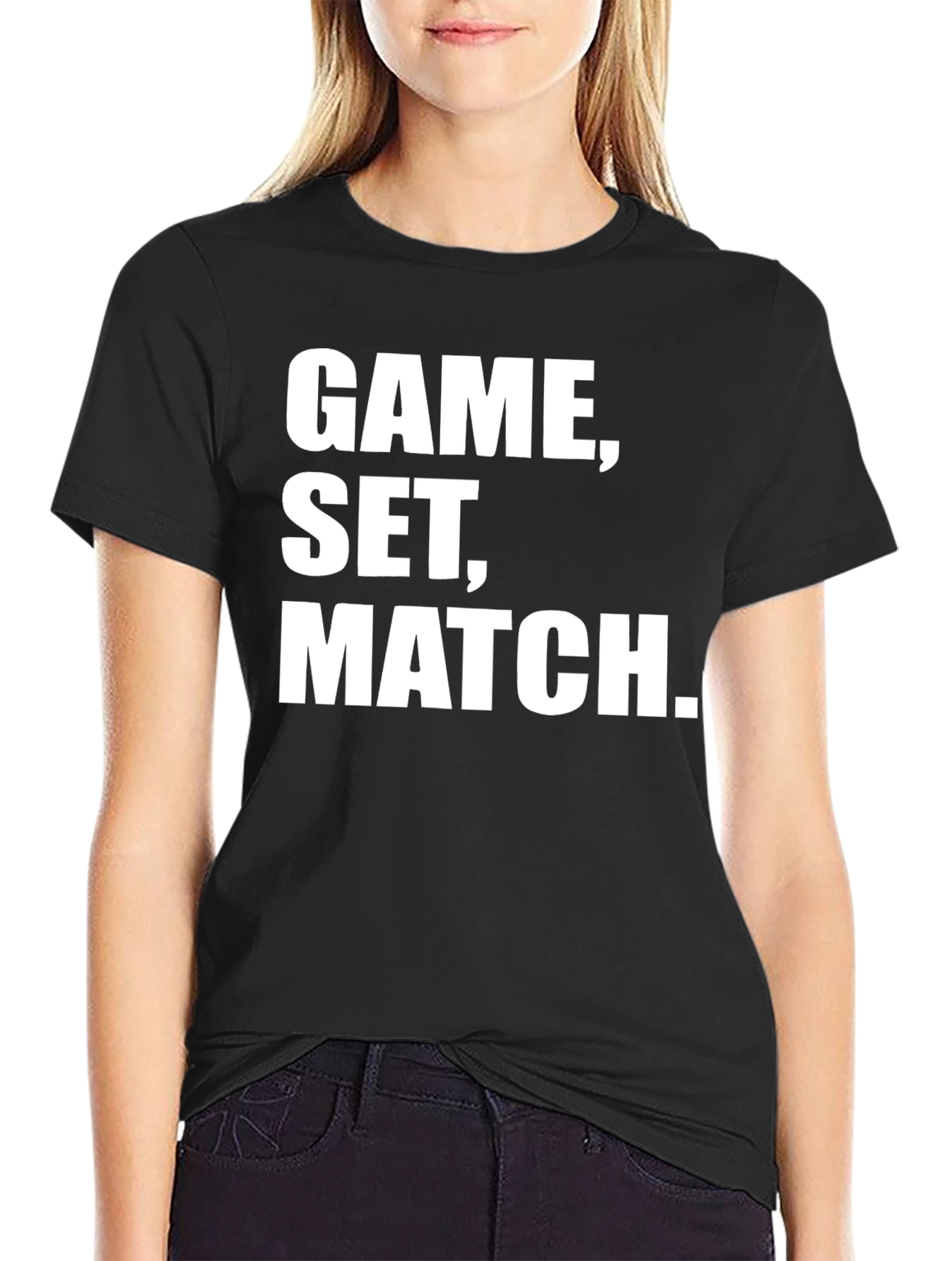 Game Set Match Black T-Shirt