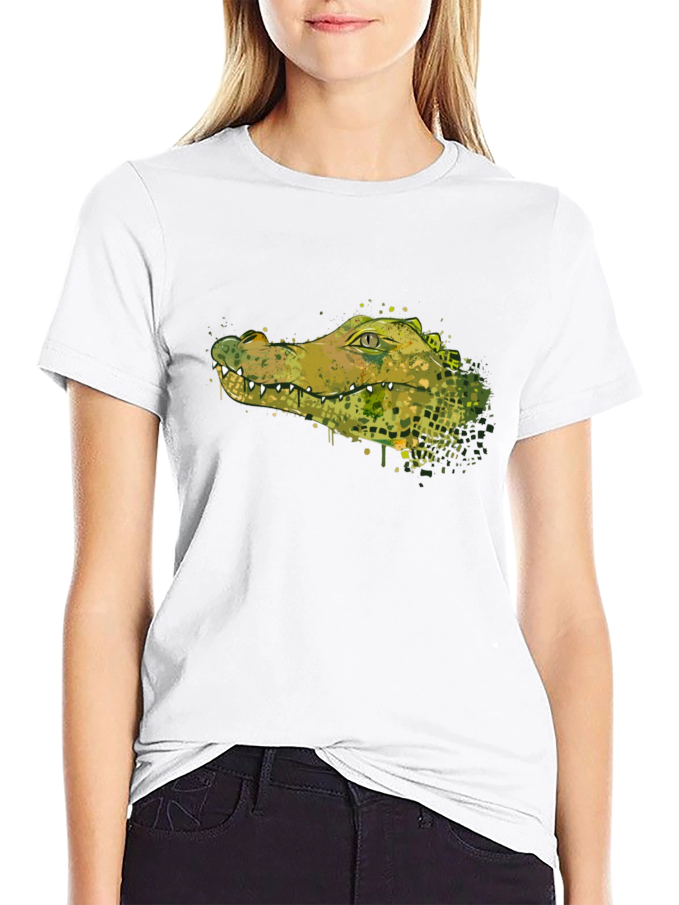 Crocodile Graphic Tee - Stylish Animal Print T-Shirt