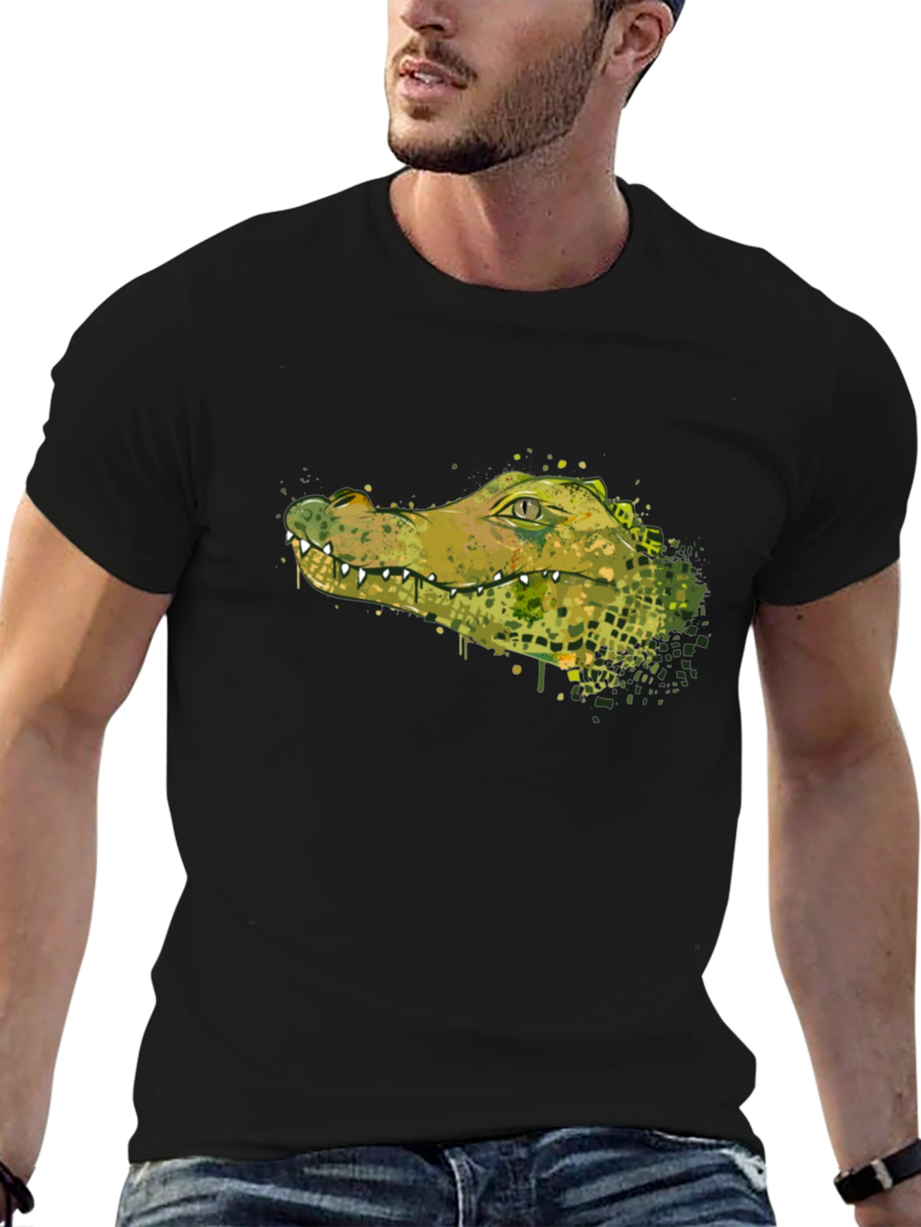 Crocodile Graphic Tee - Stylish Animal Print T-Shirt