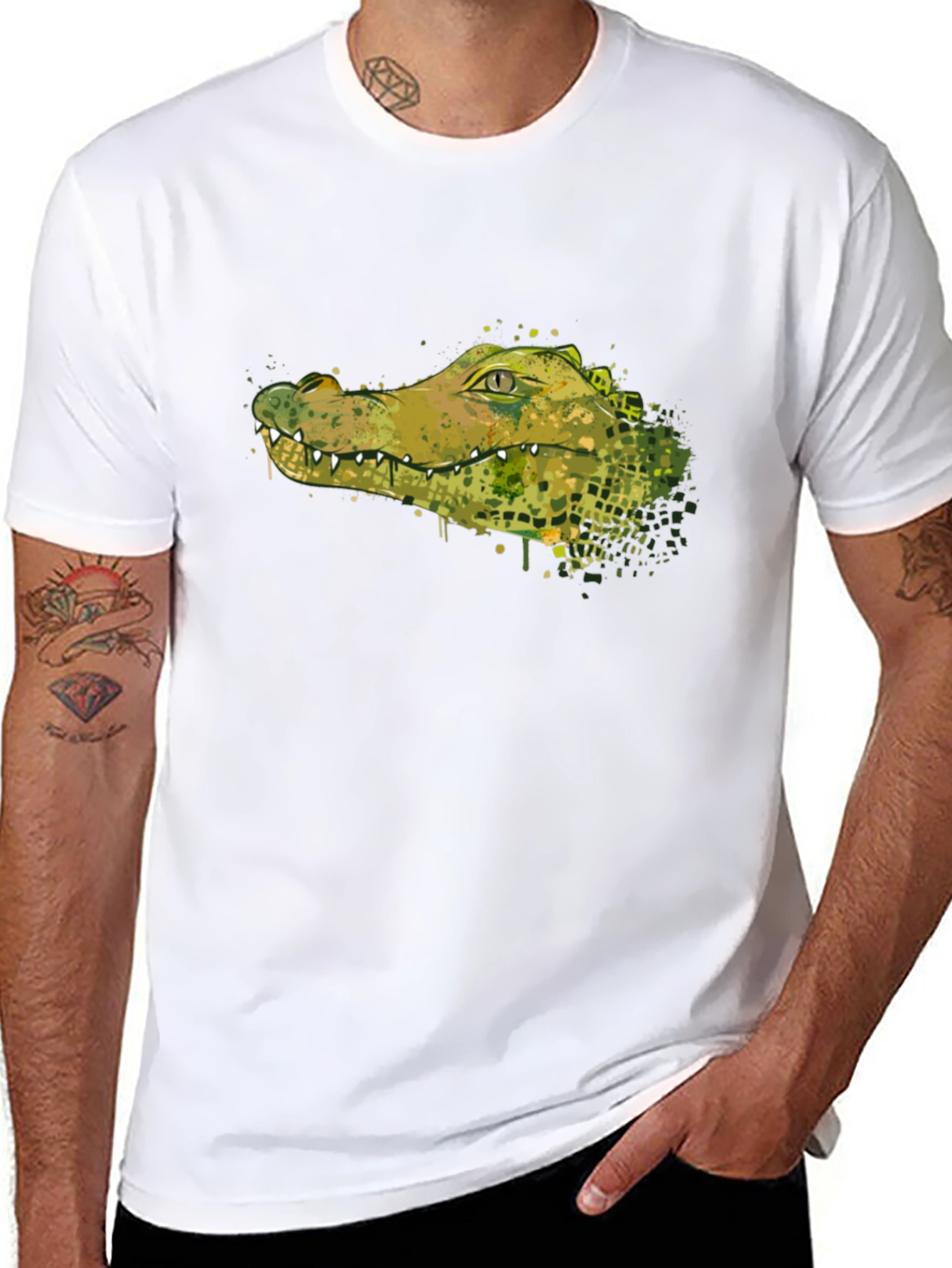 Crocodile Graphic Tee - Stylish Animal Print T-Shirt
