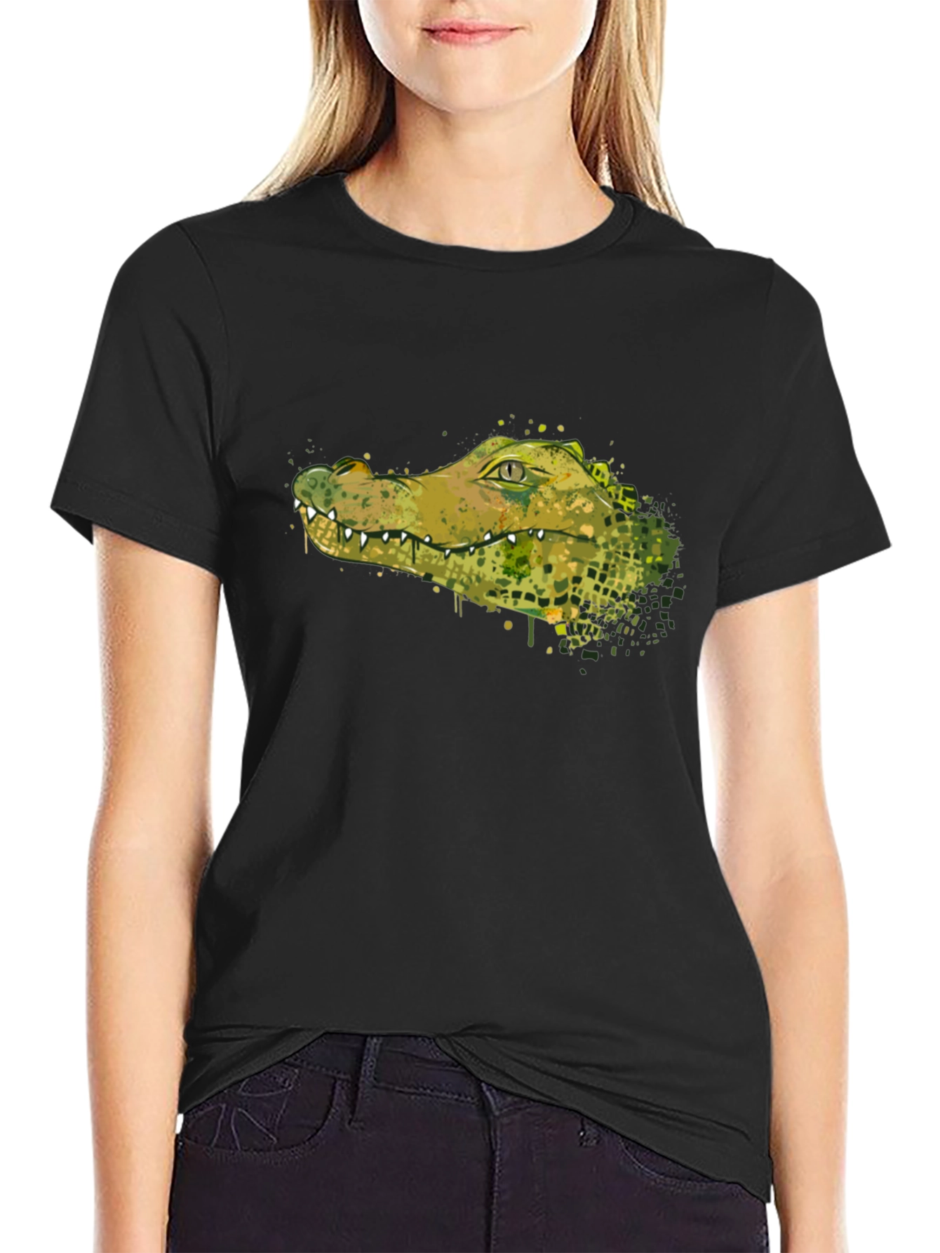 Crocodile Graphic Tee - Stylish Animal Print T-Shirt