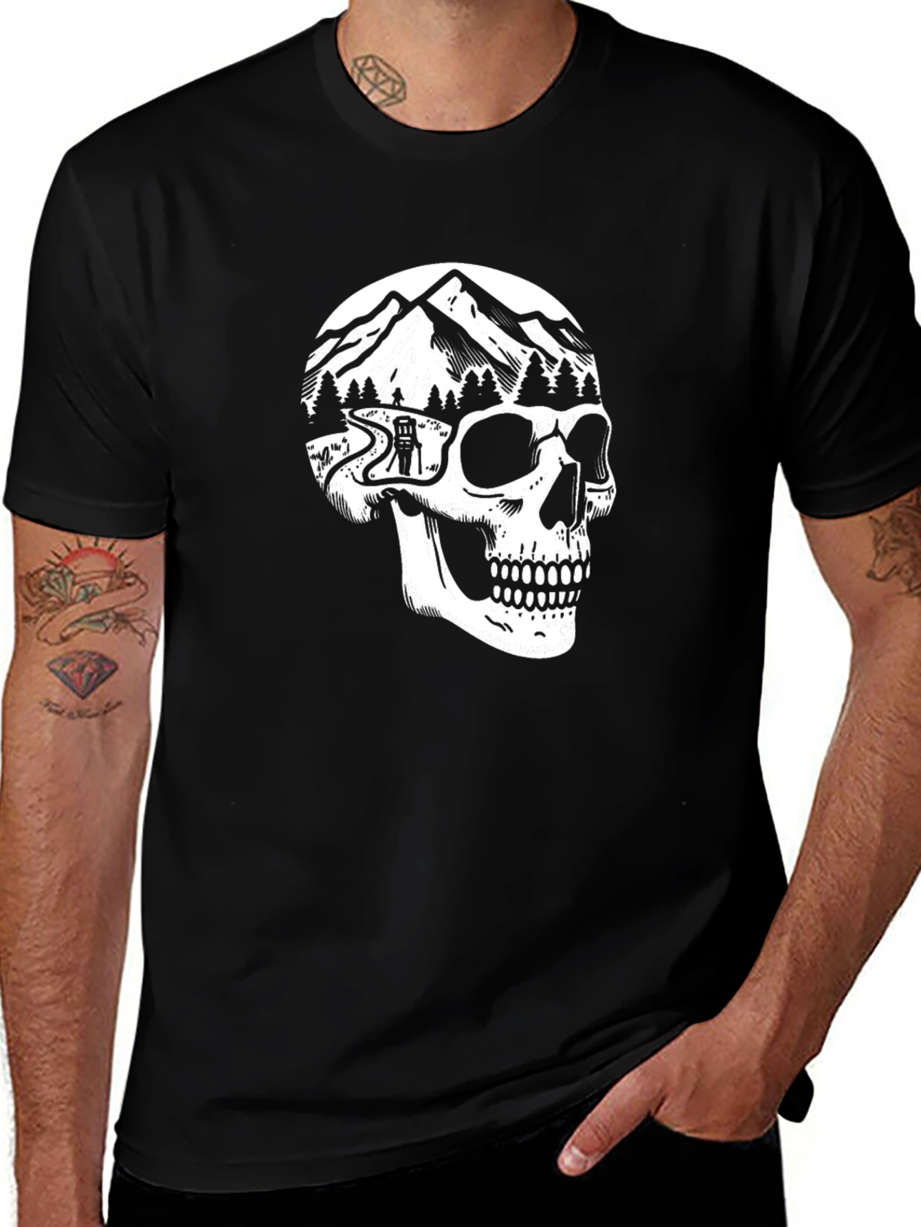 Skull Mountain Black T-Shirt