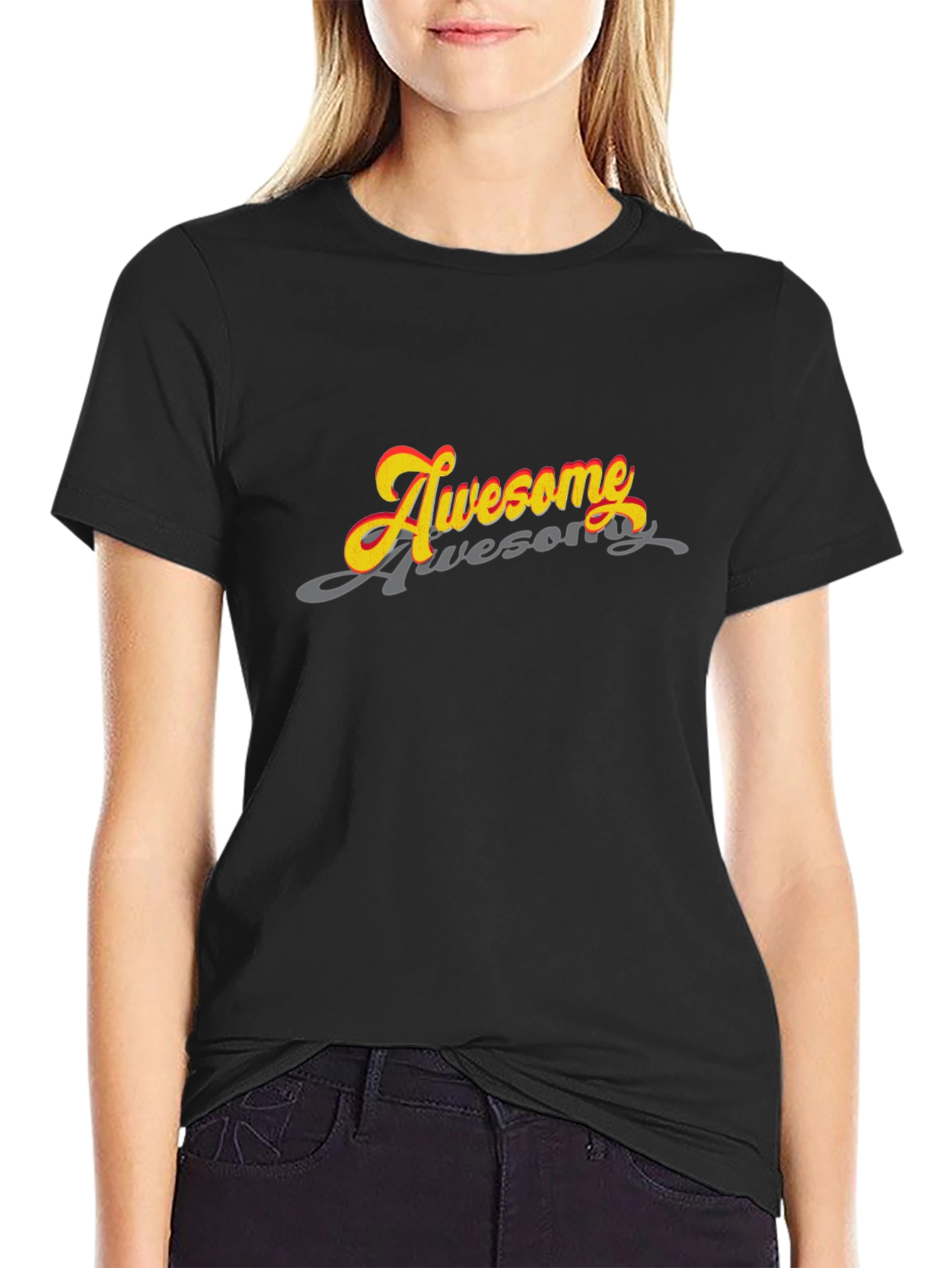 Awesome Graphic Tee - Black Cotton T-Shirt