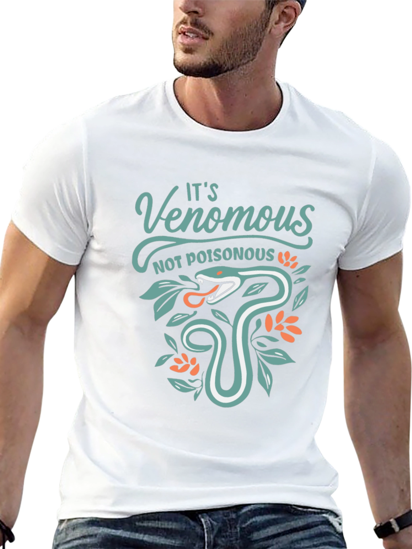 Venomous Snake Graphic Tee - Black