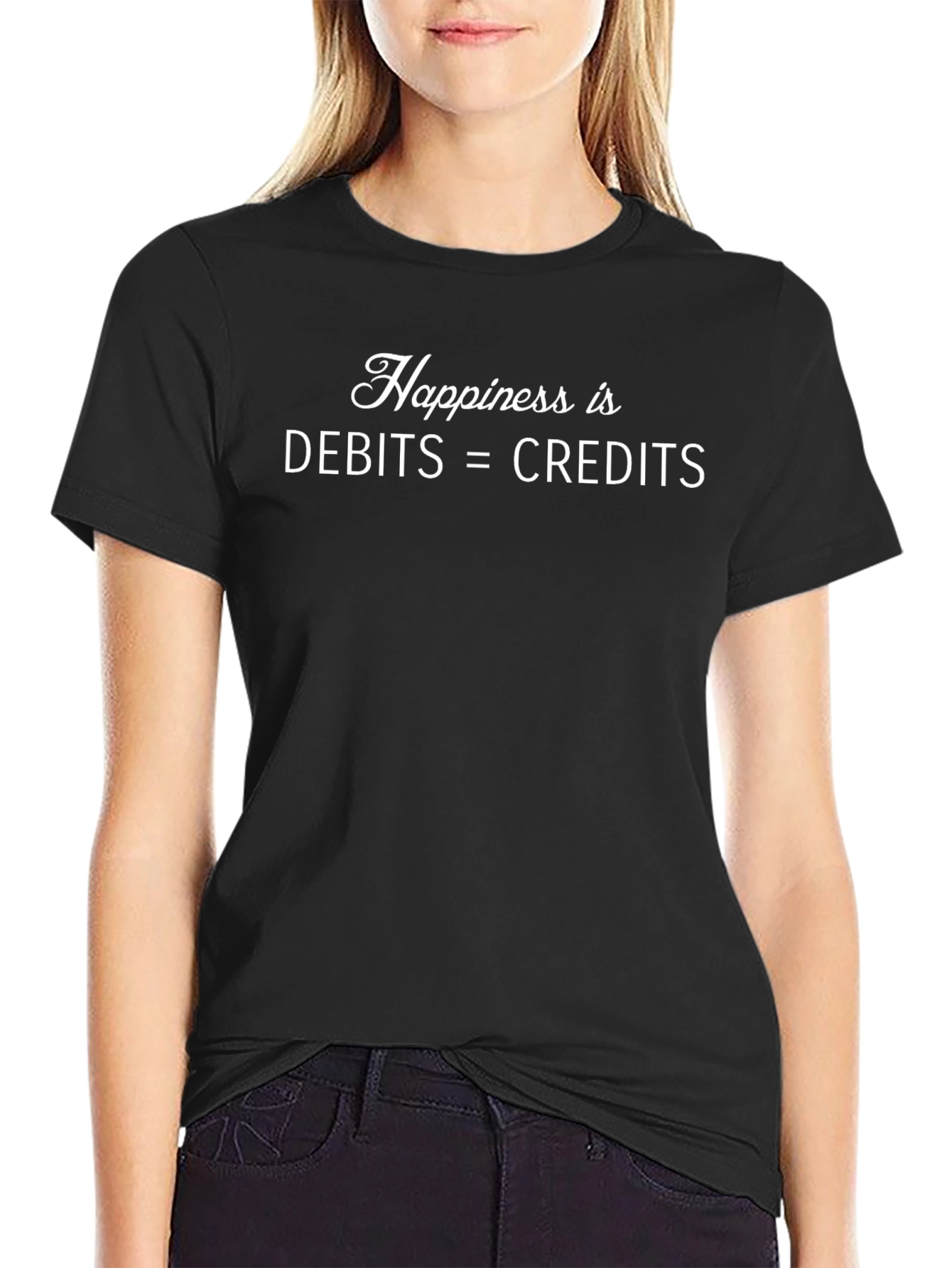 Happiness Debits=Credits Accountant T-Shirt