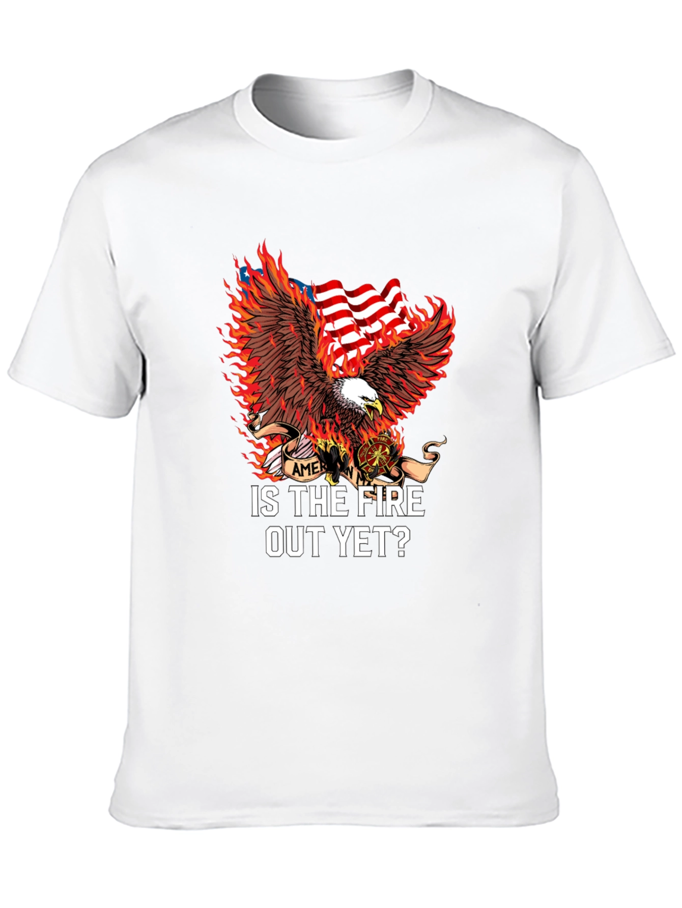 Firefighter Eagle USA Flag T-Shirt