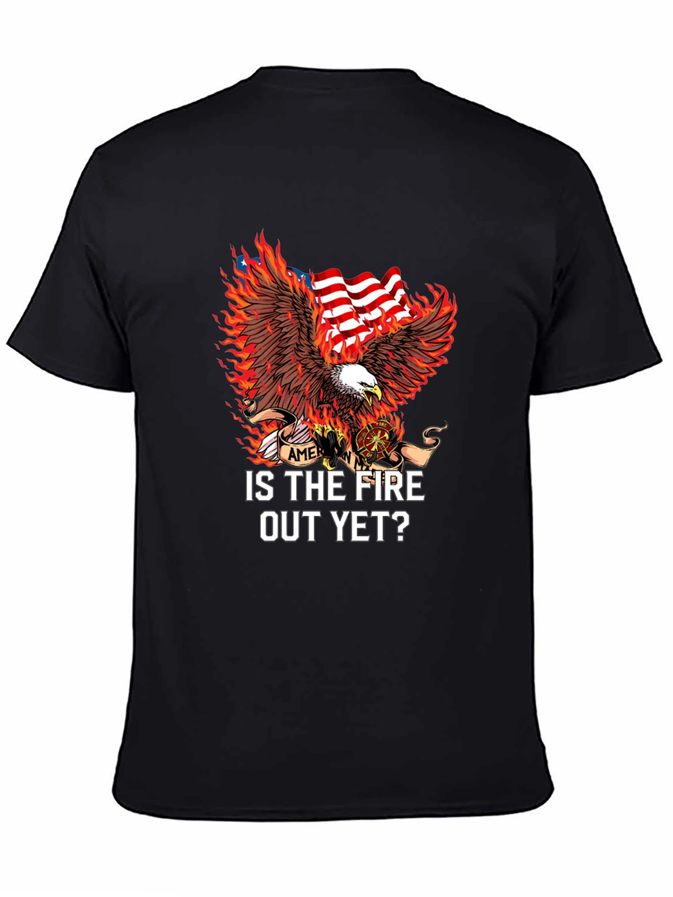 Firefighter Eagle USA Flag T-Shirt