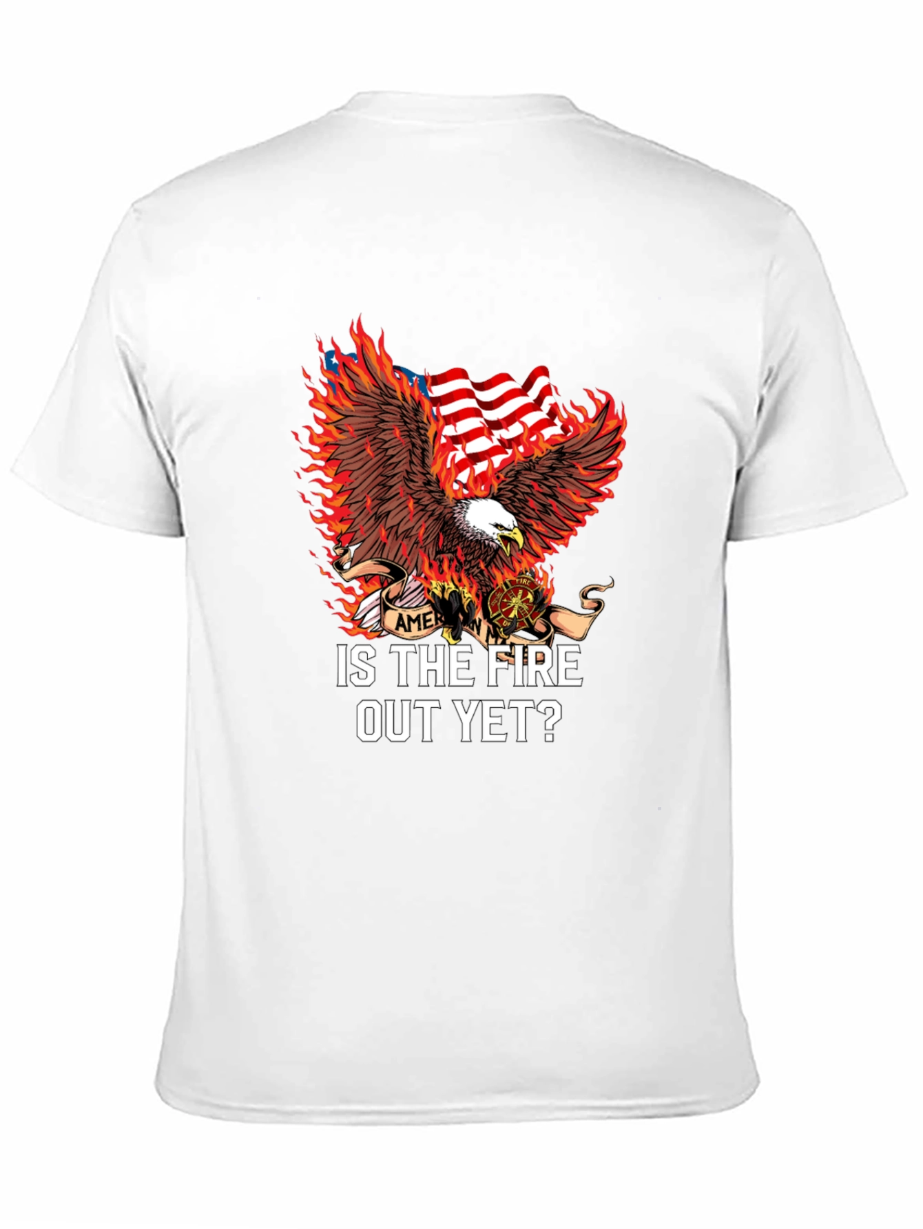 Firefighter Eagle USA Flag T-Shirt