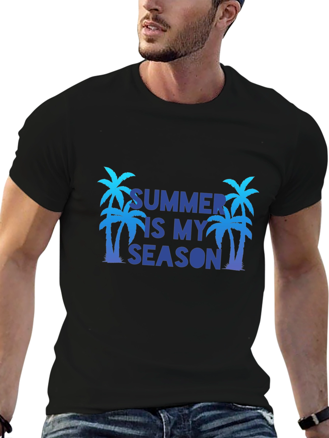 Summer Is My Season Black T-Shirt