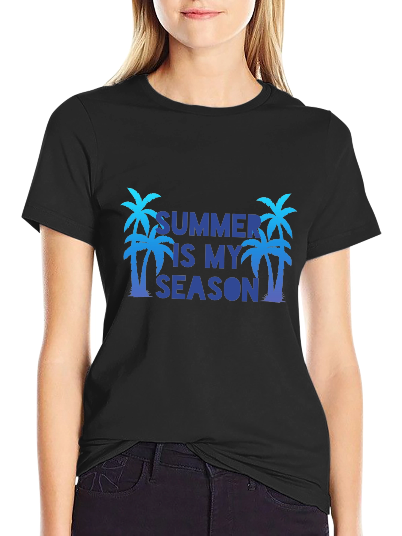 Summer Is My Season Black T-Shirt