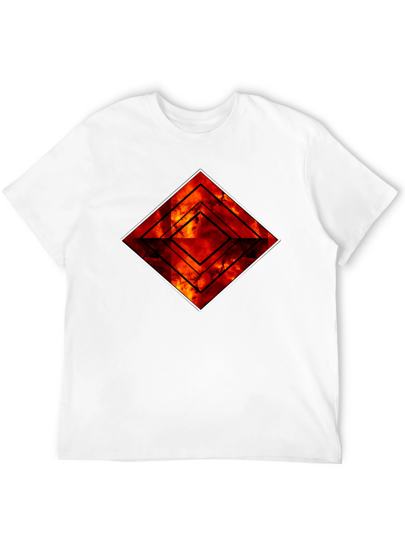 Fiery Diamond Graphic Black T-Shirt