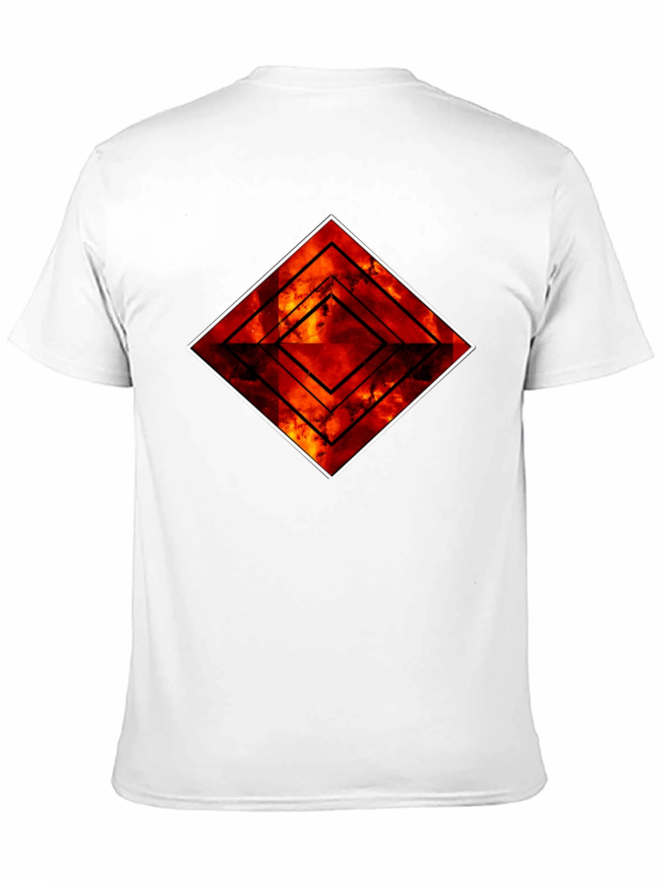 Fiery Diamond Graphic Black T-Shirt