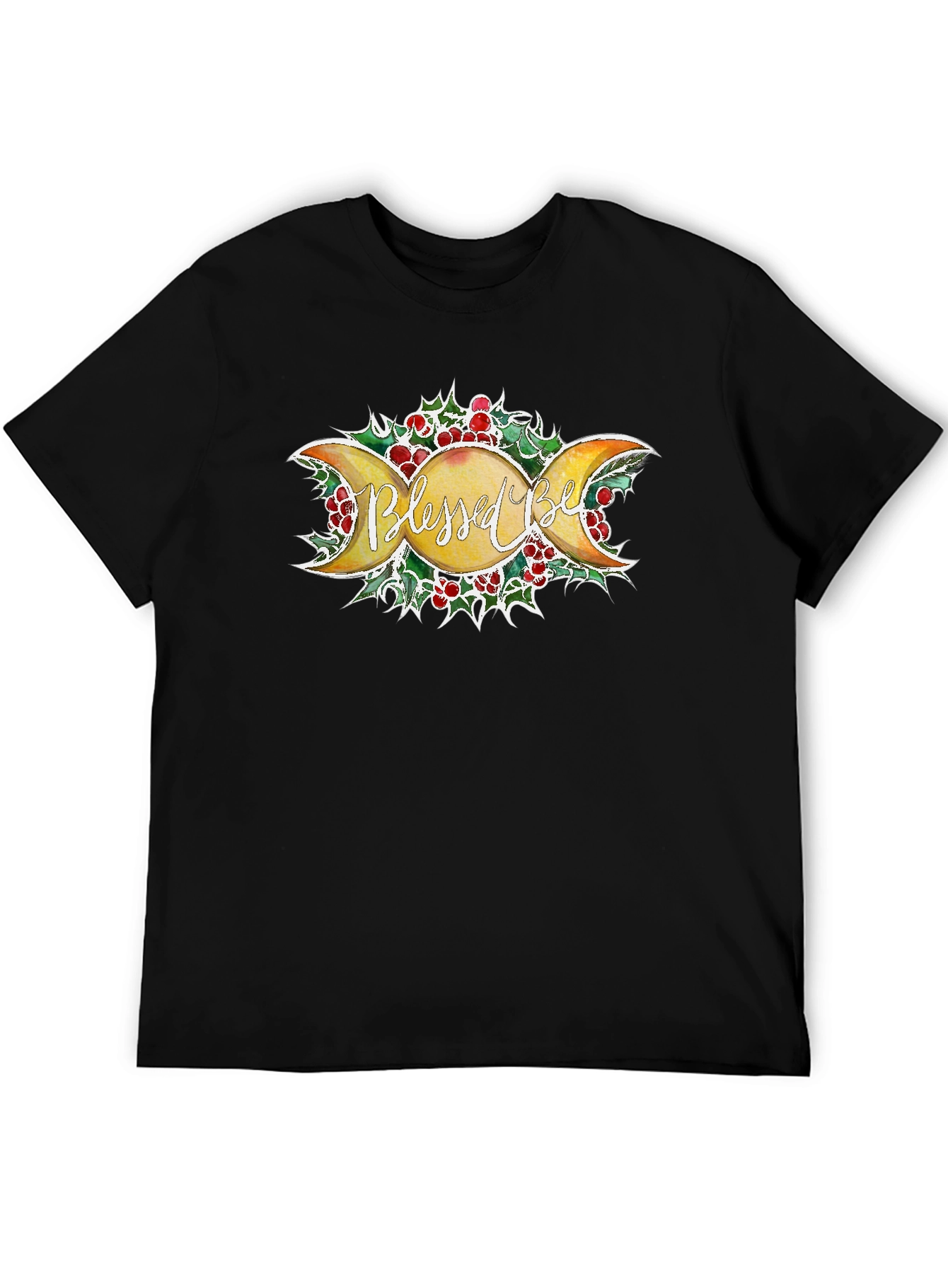 Blessed Be Moon Phase Graphic T-Shirt - Black