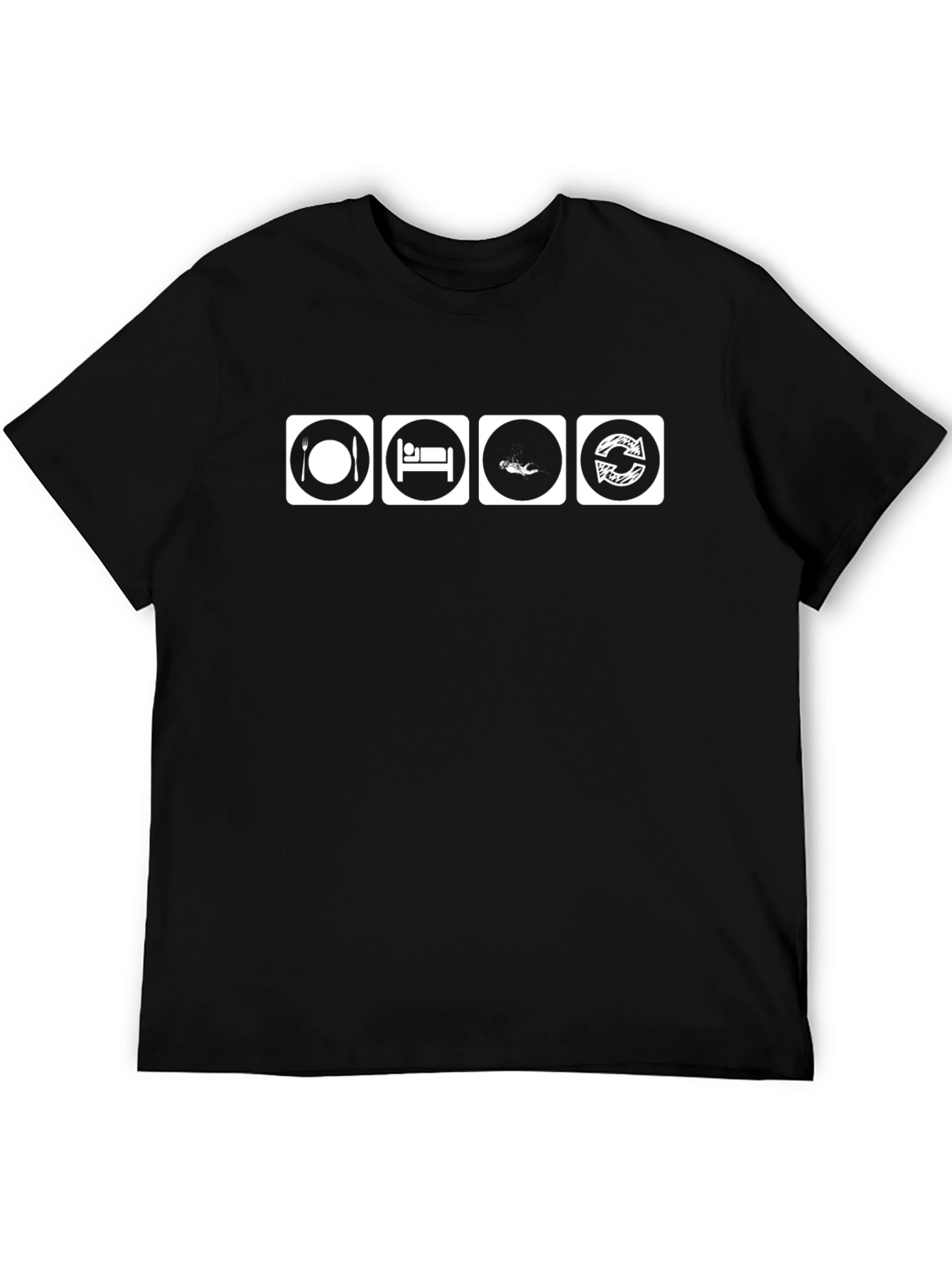 Eat Sleep Dive Repeat Black T-Shirt