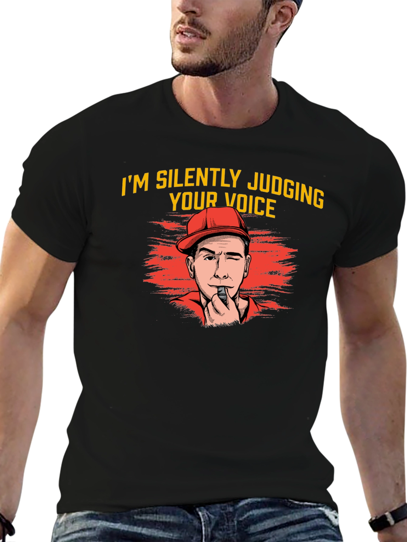 Silently Judging Voice Black T-Shirt