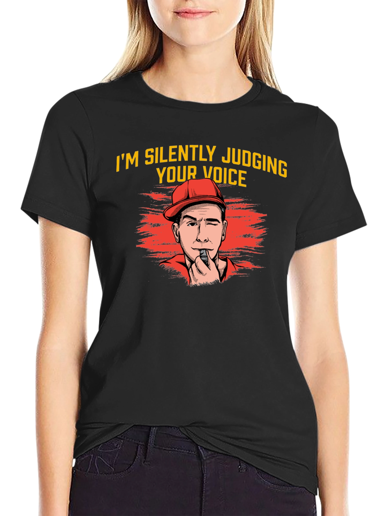 Silently Judging Voice Black T-Shirt