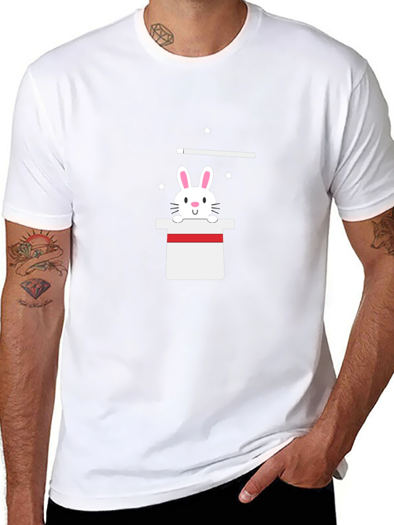Magical Bunny Tee - Black Cotton Blend