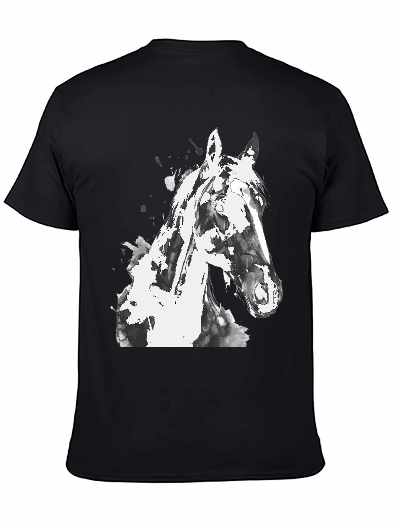 Horse Graphic Mens Black T-Shirt